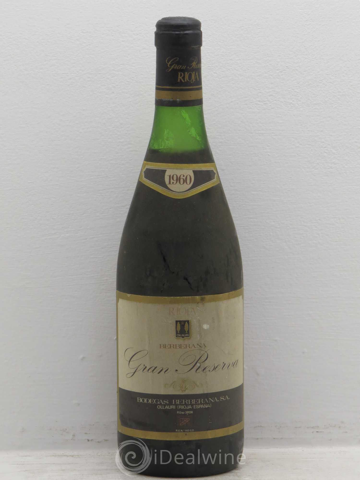 Rioja DOCA Berberana gran reserva 1960 - Lotto di 1 bottiglia - 0