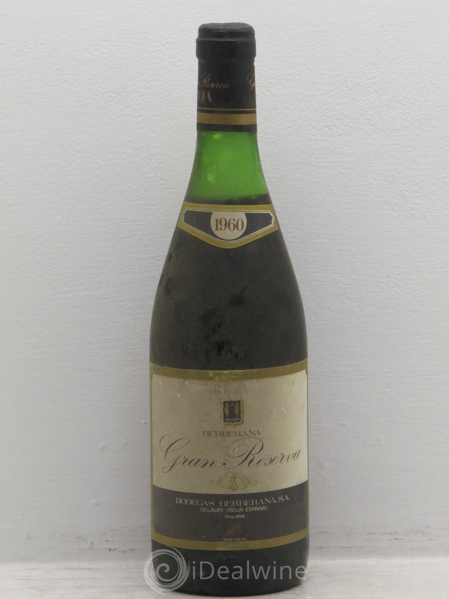 Rioja DOCA Berberana gran reserva 1960 - Posten von 1 Flasche - 0