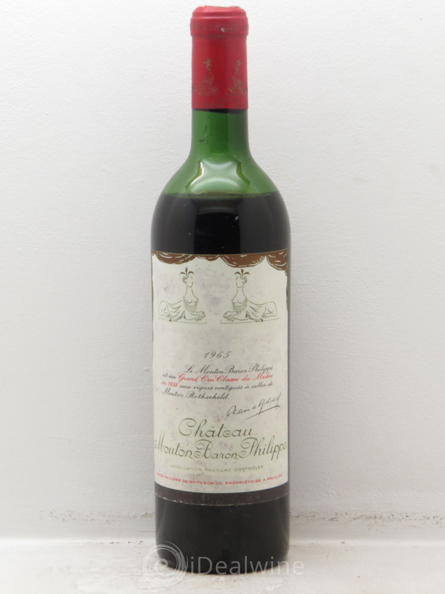 Château d' Armailhac - Mouton Baron(ne) Philippe 5ème Grand Cru Classé 1965 - Lot de 1 bouteille - 0