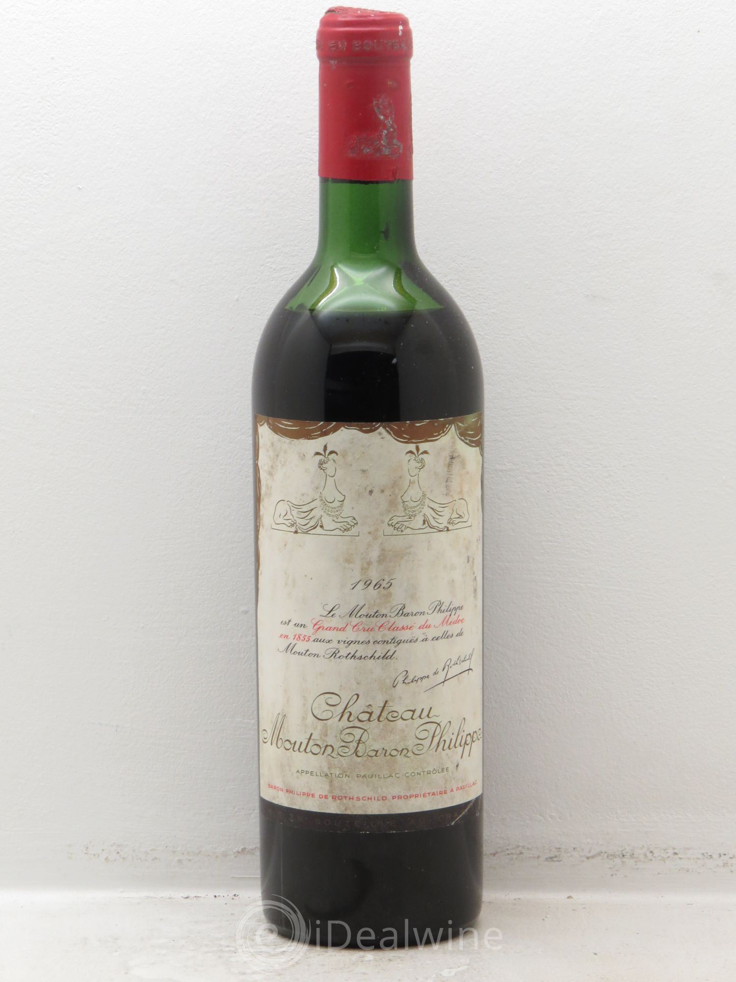 Château d' Armailhac - Mouton Baron(ne) Philippe 5ème Grand Cru Classé 1965 - Lot de 1 bouteille - 0