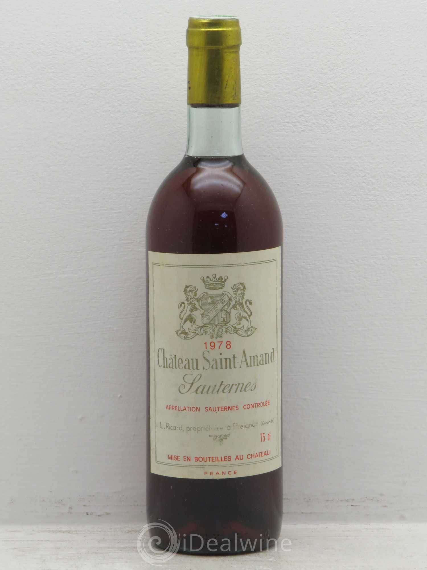 Sauternes Saint amand 1978 - Posten von 1 Flasche - 0