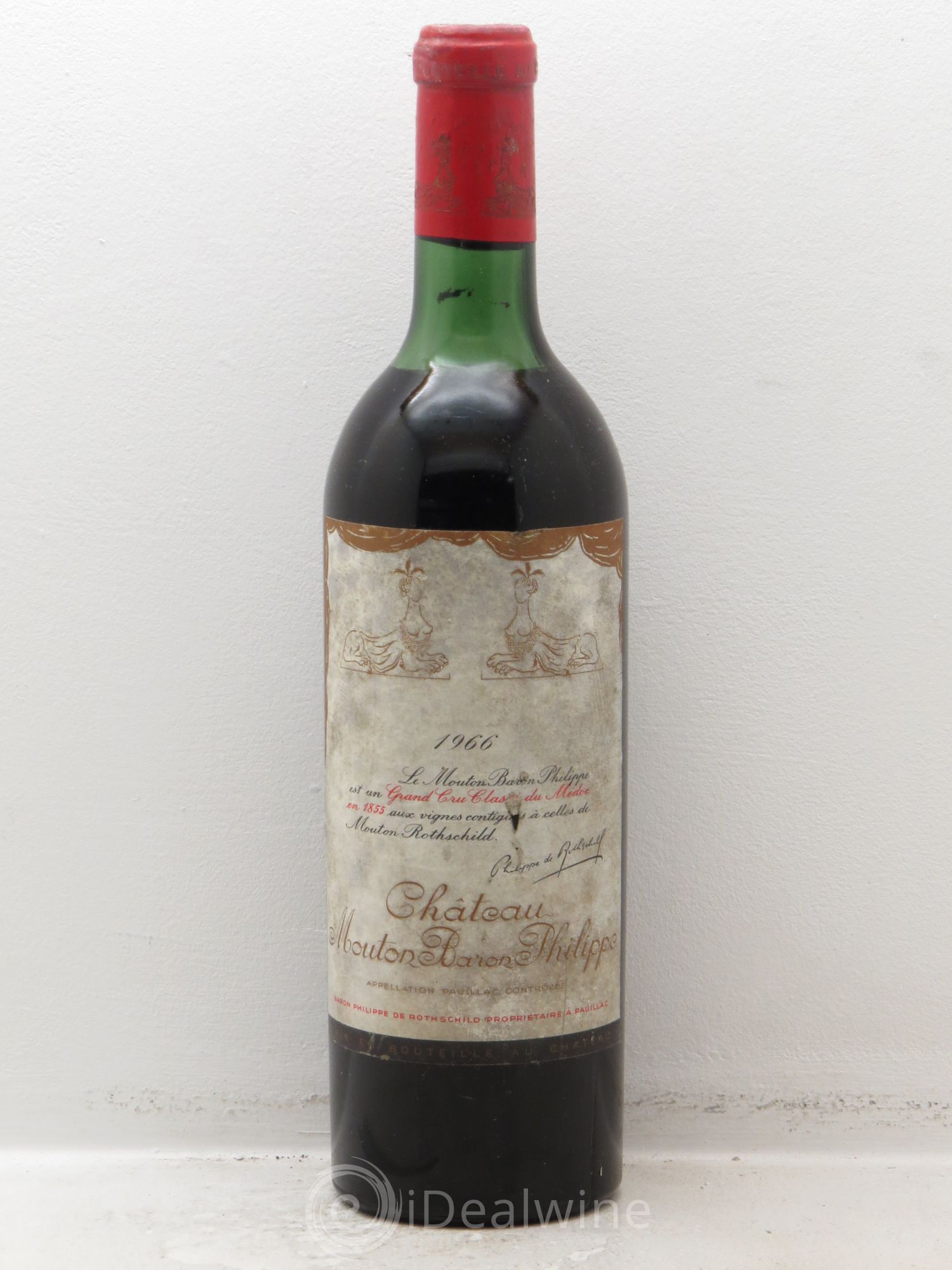Château d' Armailhac - Mouton Baron(ne) Philippe 5ème Grand Cru Classé 1966 - Lot de 1 bouteille - 0