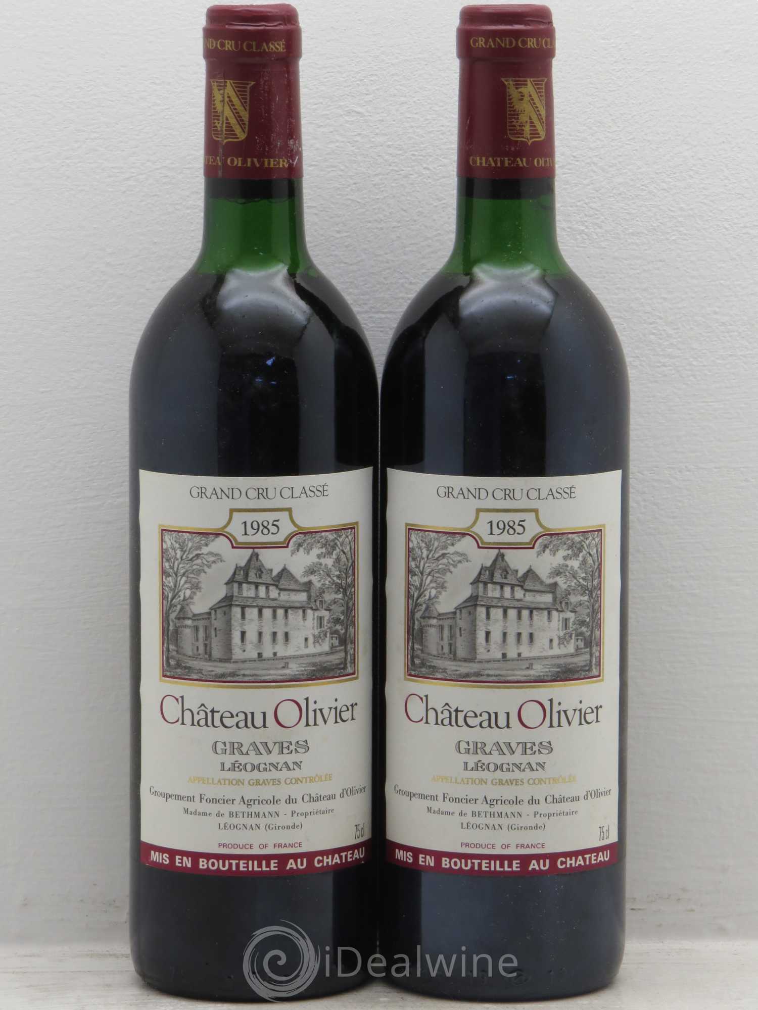 Château Olivier Cru Classé de Graves 1985 - Lot de 2 bouteilles - 0