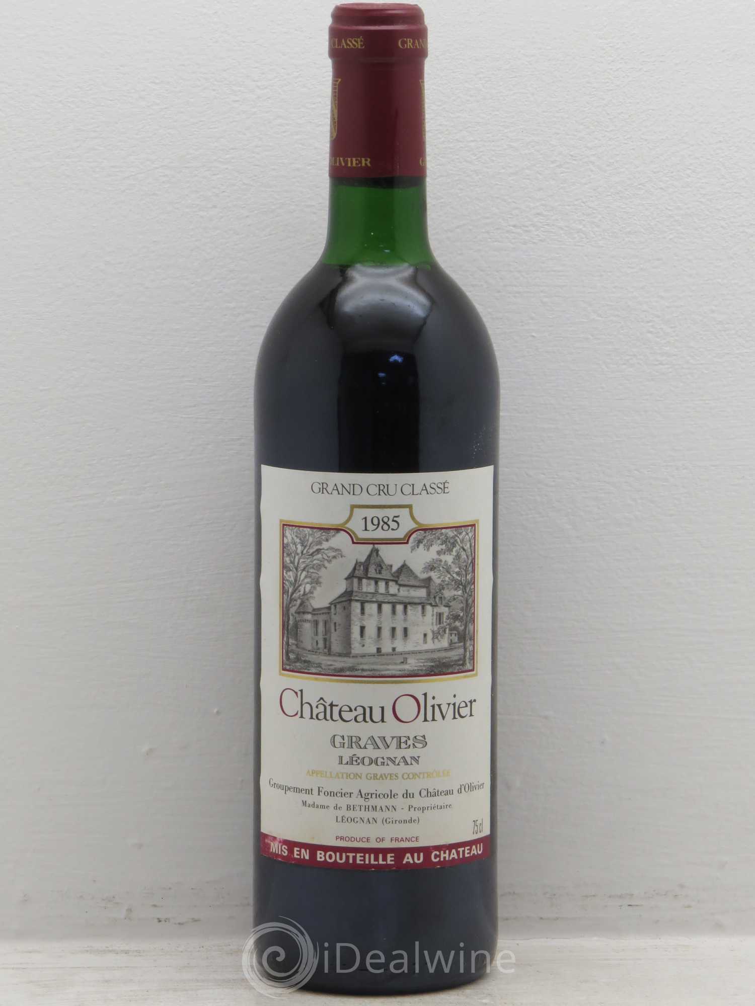 Château Olivier Cru Classé de Graves 1985 - Lot de 1 bouteille - 0