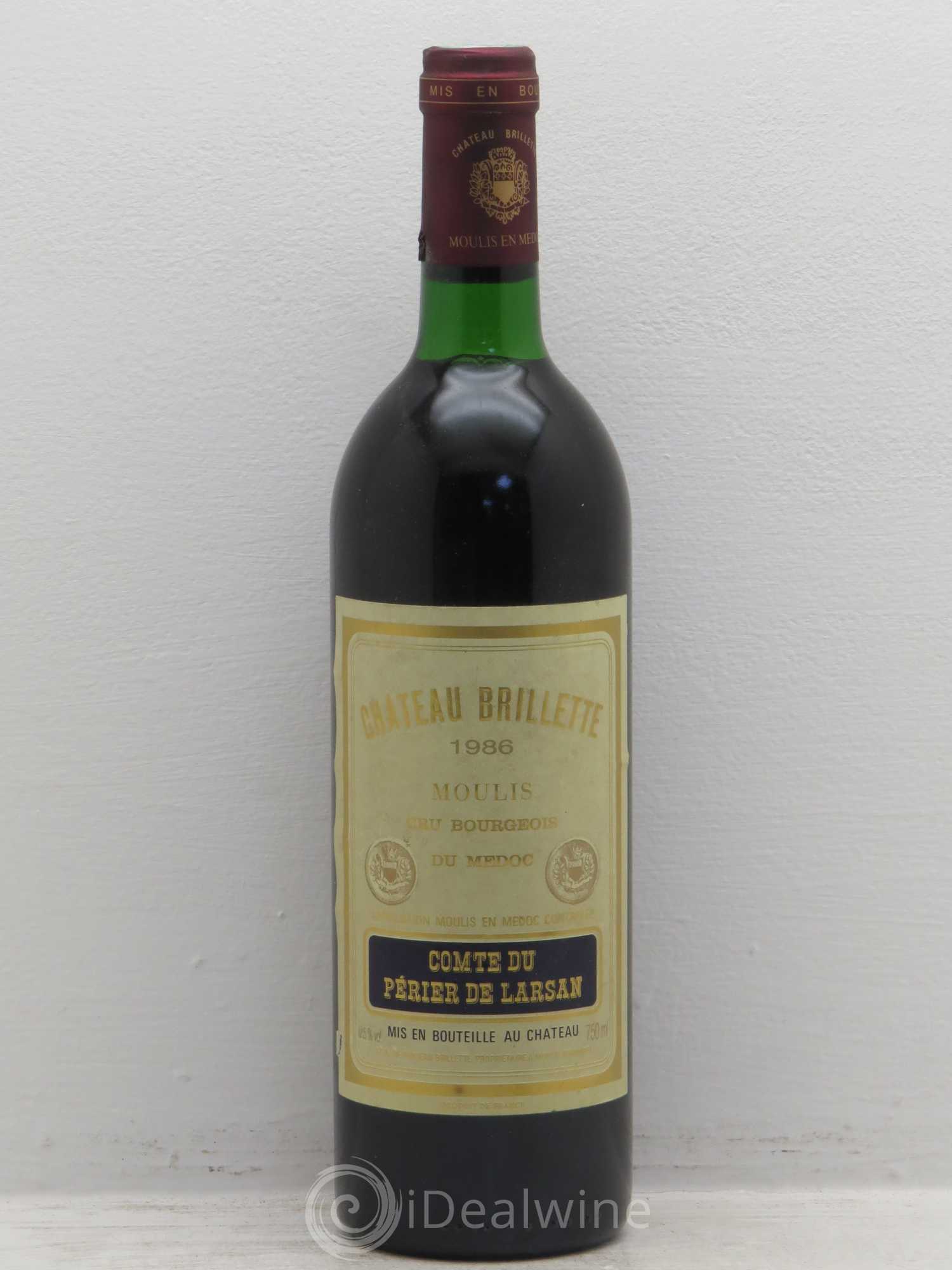 Château Brillette Cru Bourgeois 1986 - Lot de 1 bouteille - 0