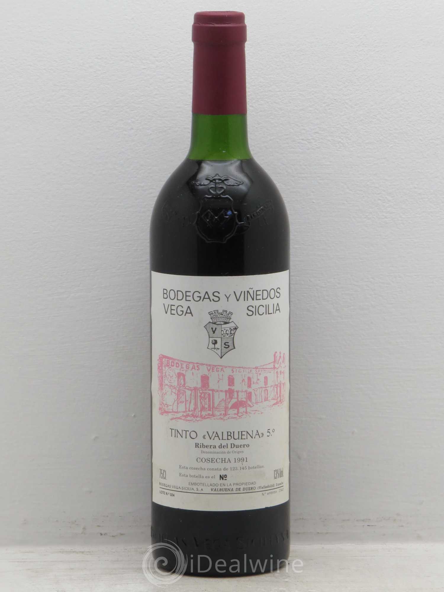 Ribera Del Duero DO vega sicilia tinto valbuena 1991 - Posten von 1 Flasche - 0