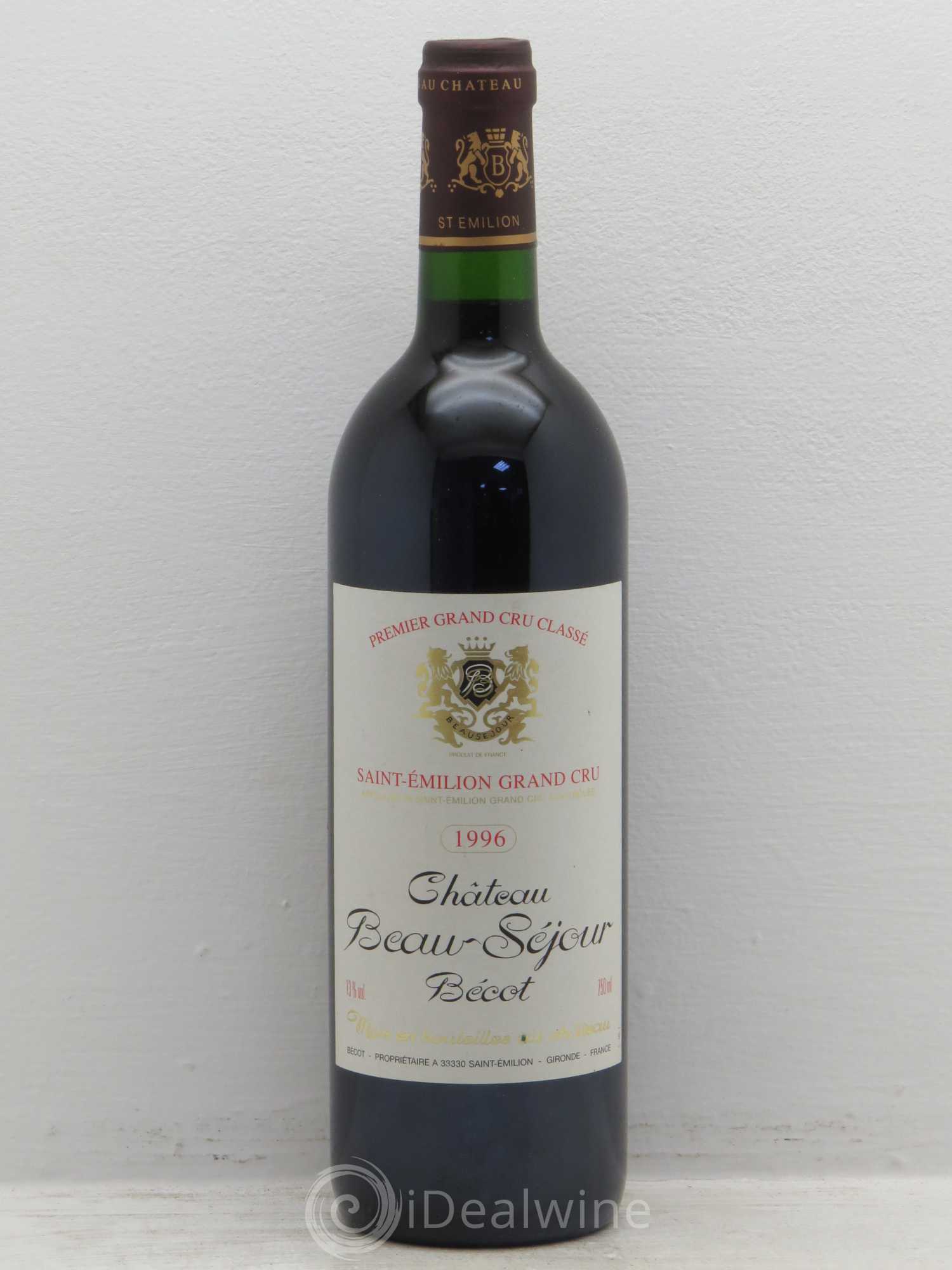 Château Beau-Séjour Bécot 1er Grand Cru Classé B 1996 - Lot de 1 bouteille - 0