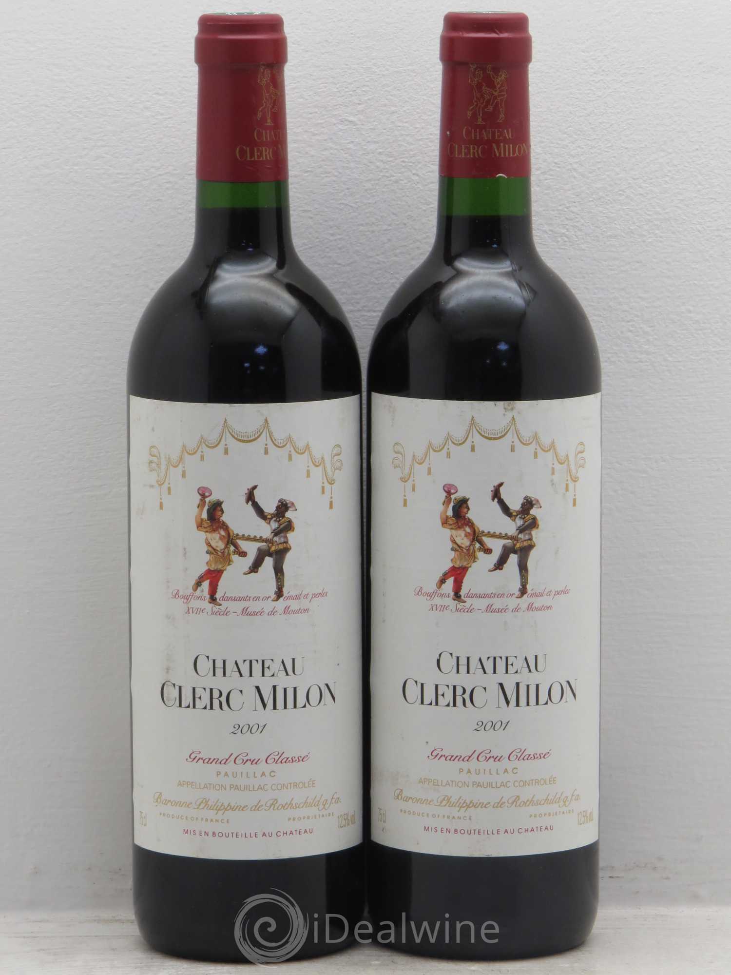 Château Clerc Milon 5ème Grand Cru Classé 2001 - Lot de 2 bouteilles - 0