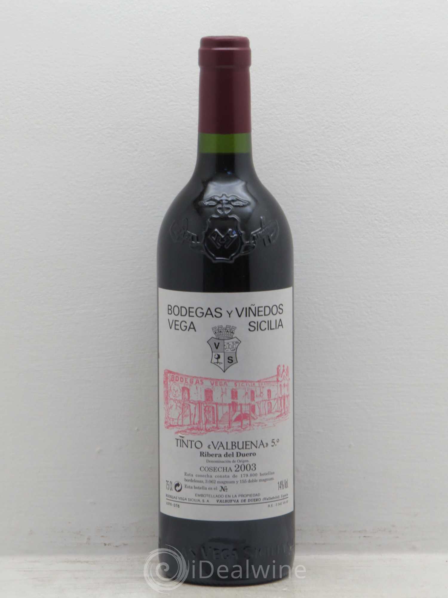 Ribera Del Duero DO vega sicilia tinto valbuena 5 2003 - Posten von 1 Flasche - 0
