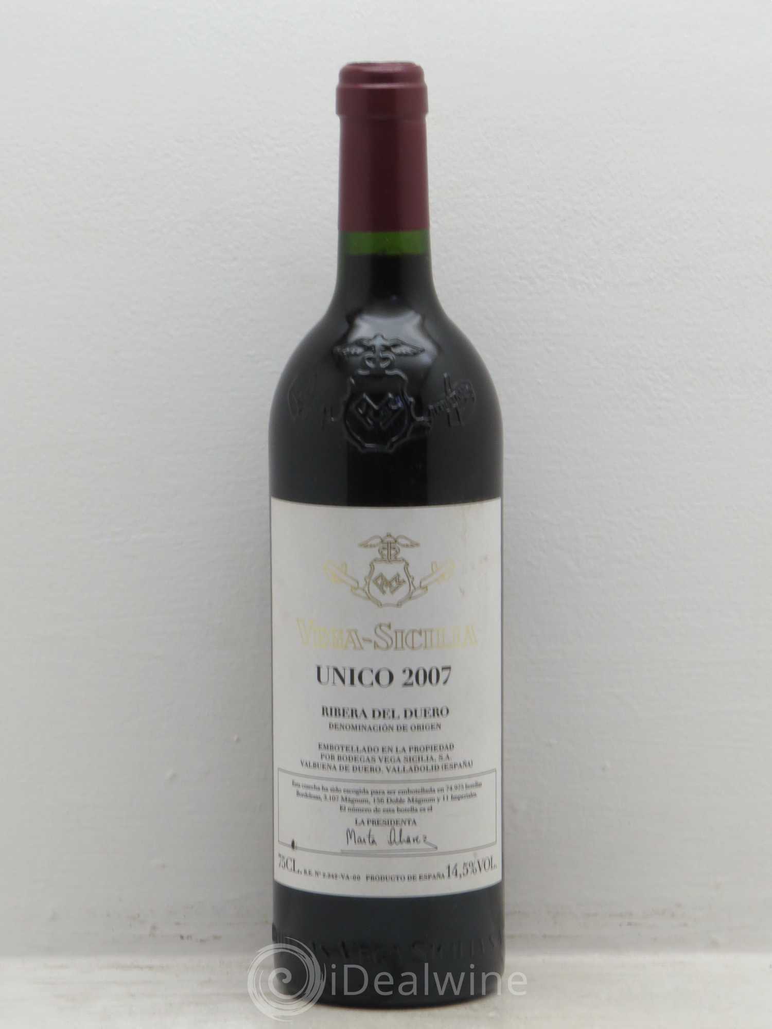 Ribera Del Duero DO Vega Sicilia Unico Famille Alvarez 2007 - Lot de 1 bouteille - 0