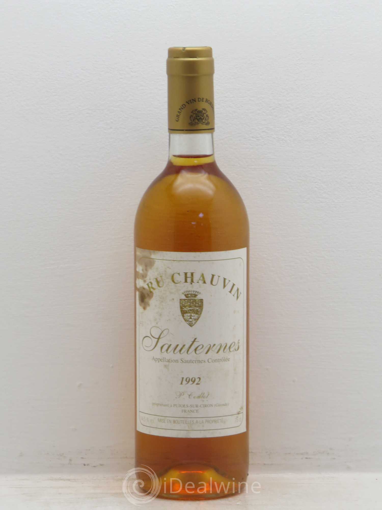 Sauternes Chauvin 1992 - Posten von 1 Flasche - 0
