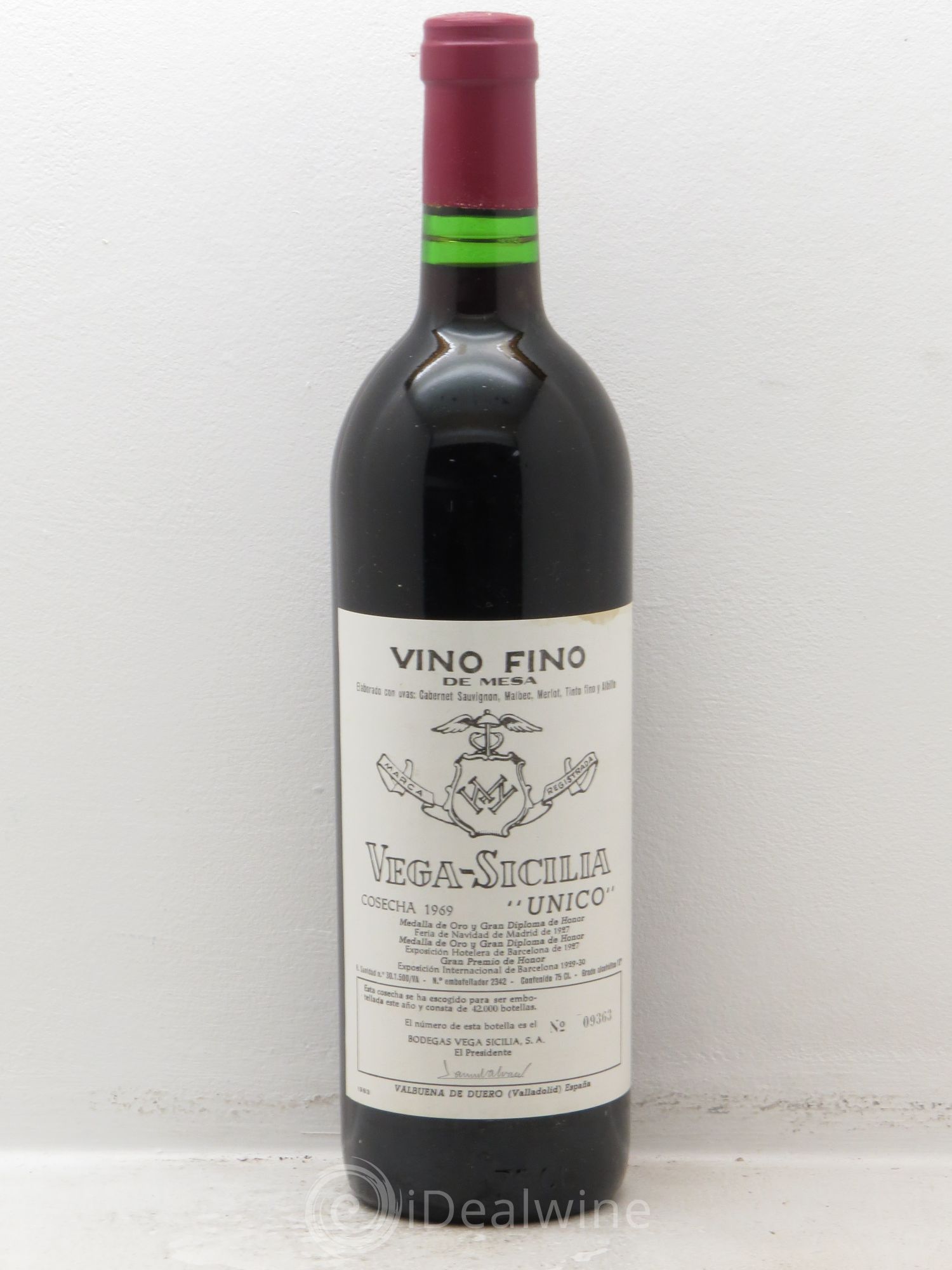 Ribera Del Duero DO Vega Sicilia Unico Famille Alvarez 1969 - Lot de 1 bouteille - 0