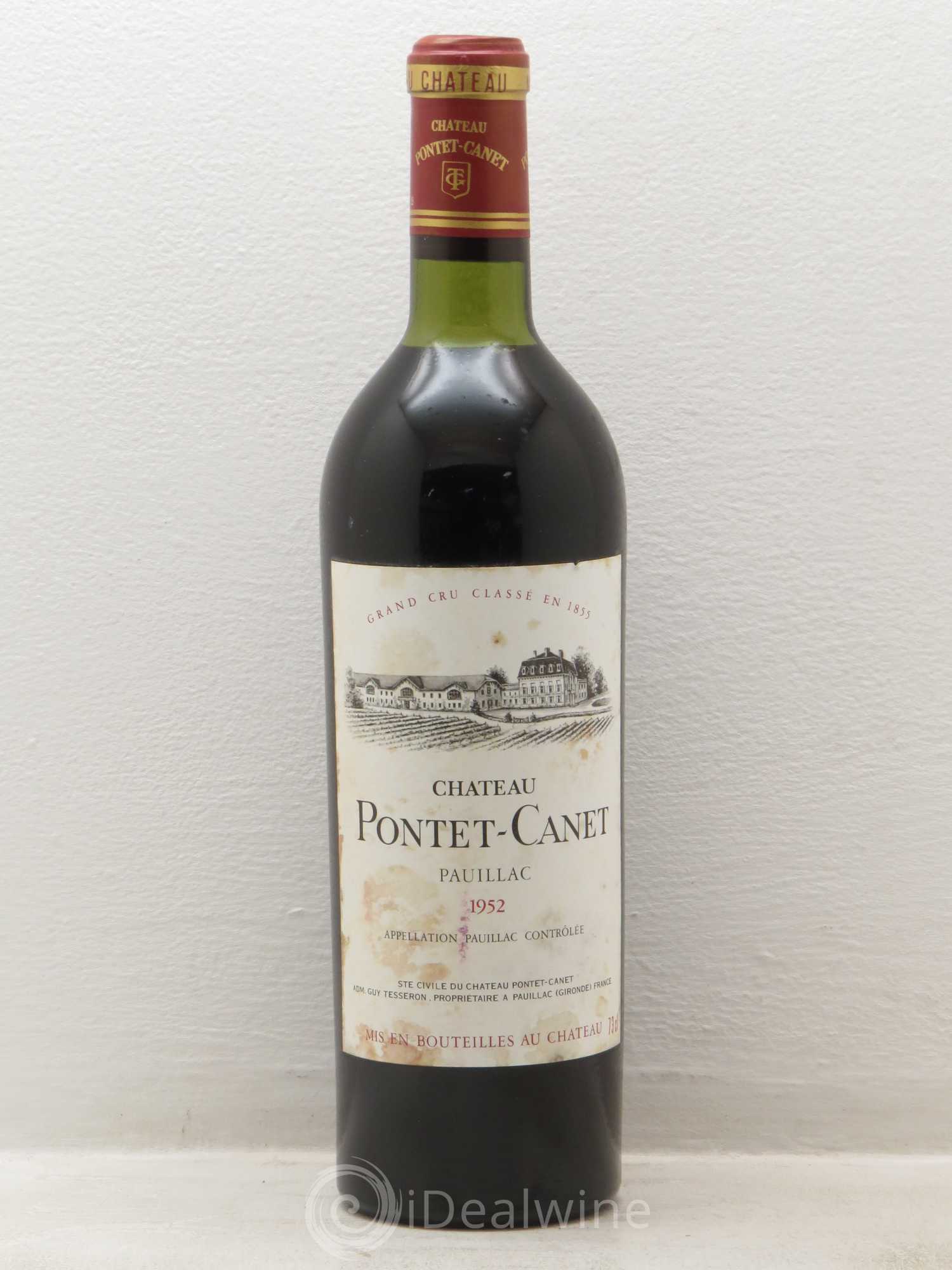 Château Pontet Canet 5ème Grand Cru Classé 1952 - Lot de 1 bouteille - 0