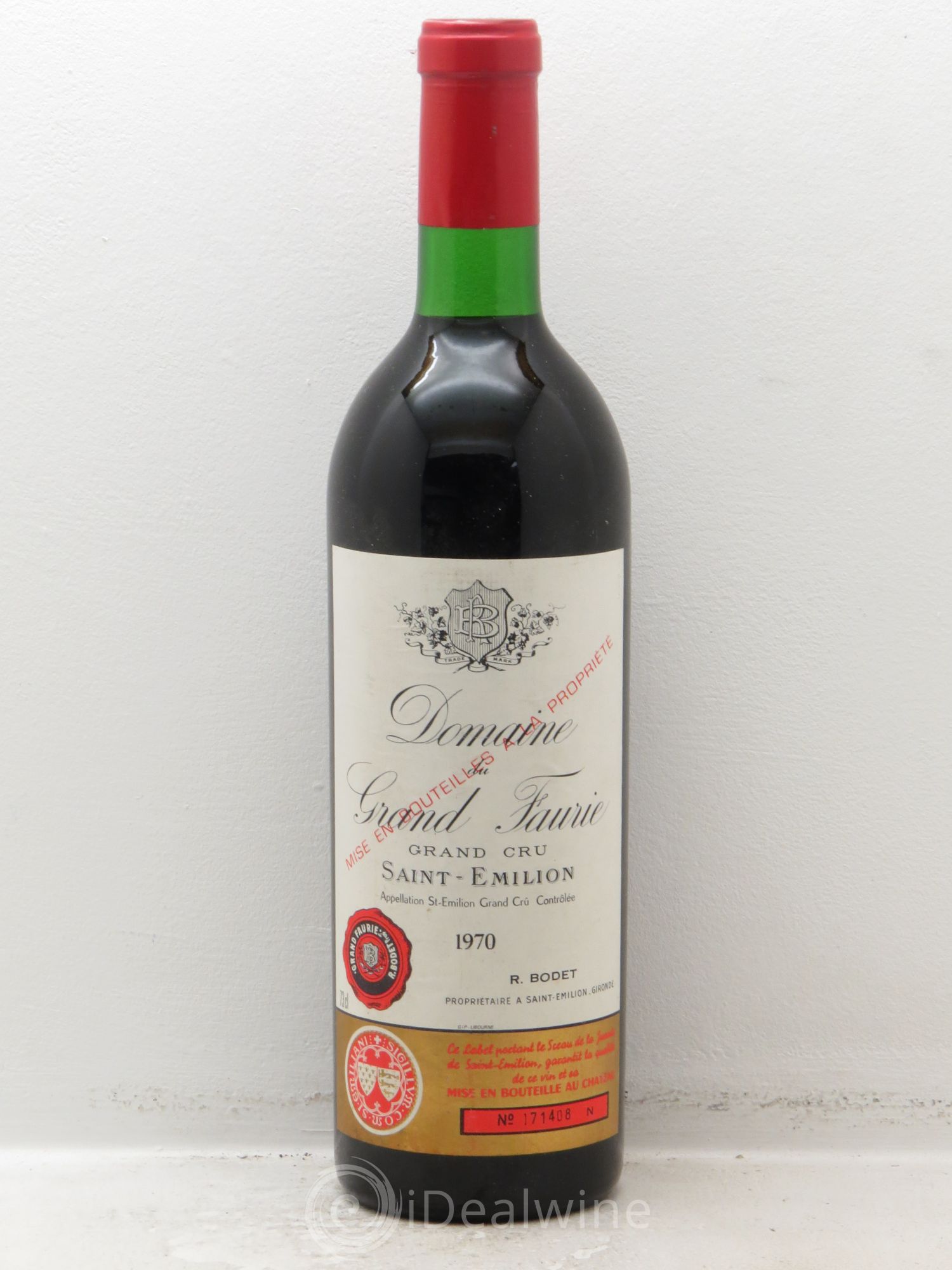 Saint-Émilion Domaine Grand Faurie 1970 - Posten von 1 Flasche - 0