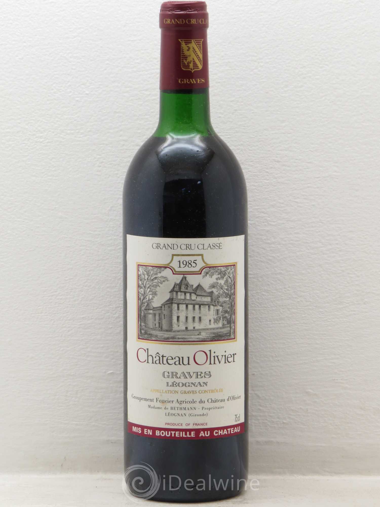 Château Olivier Cru Classé de Graves 1985 - Lot de 1 bouteille - 0