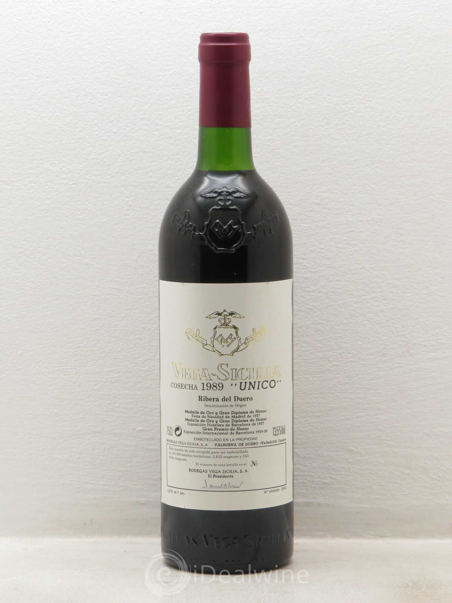 Ribera Del Duero DO Vega Sicilia Unico Famille Alvarez 1989 - Lot de 1 bouteille - 0