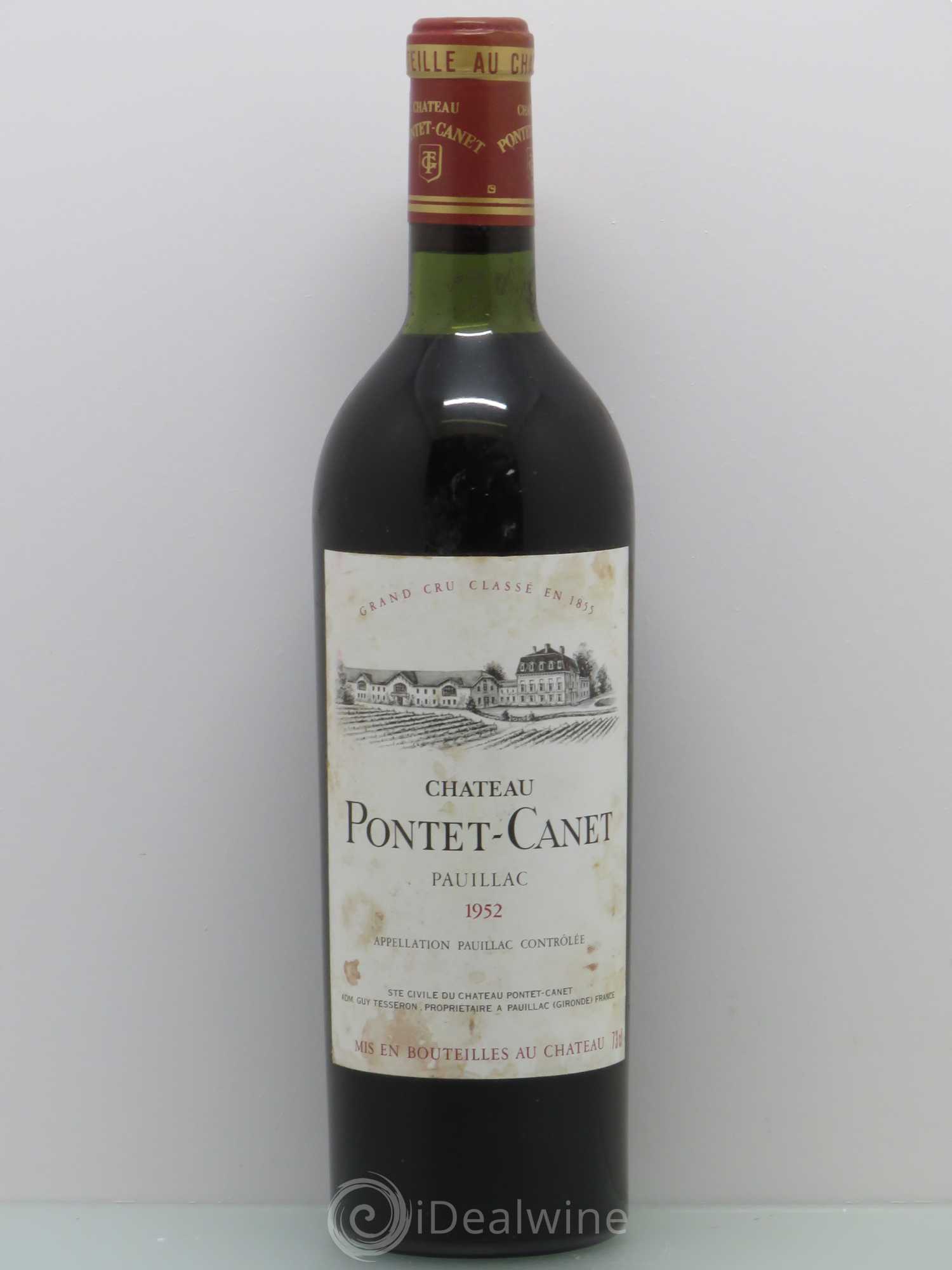 Château Pontet Canet 5ème Grand Cru Classé 1952 - Lot de 1 bouteille - 0