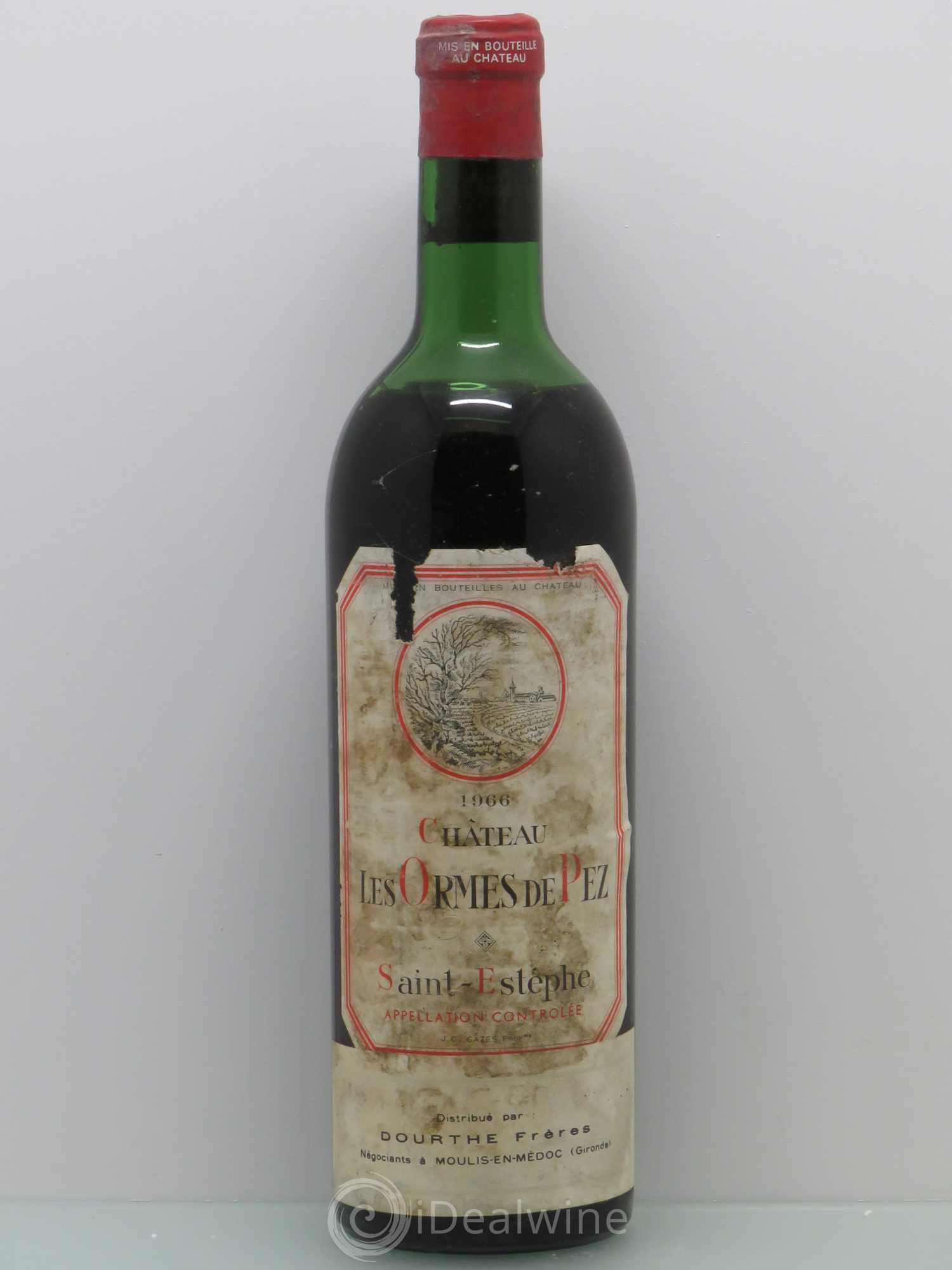 Château les Ormes de Pez Distribué par dourthe 1966 - Lot de 1 bouteille - 0