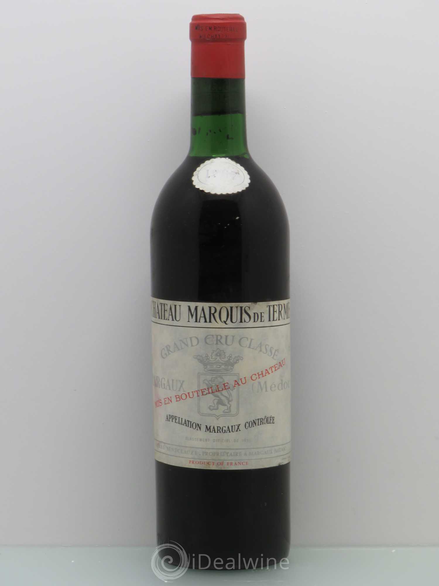 Château Marquis de Terme 4ème Grand Cru Classé 1967 - Lot de 1 bouteille - 0