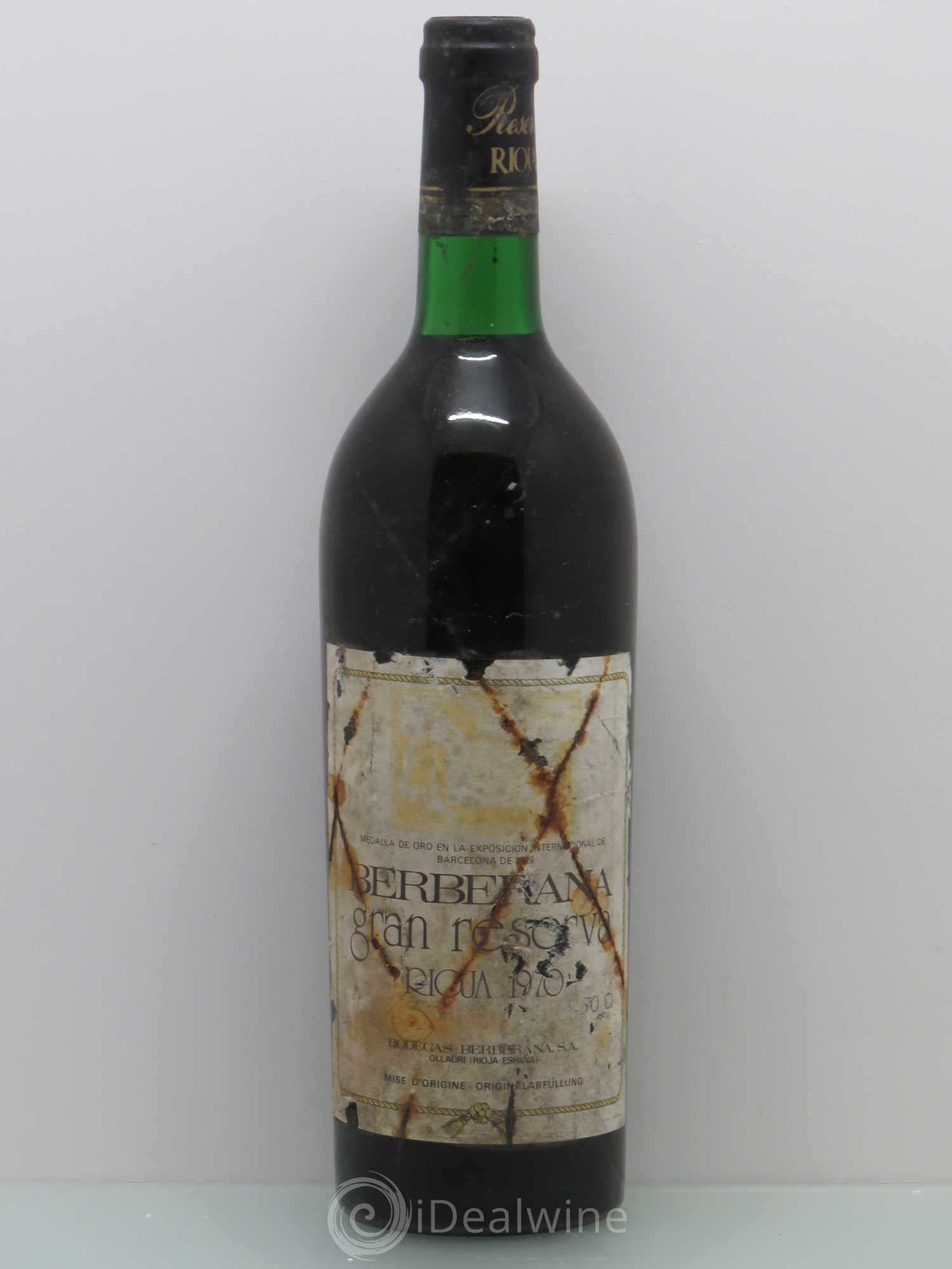 Rioja DOCA Berberana Gran Reserva 1970 - Lot de 1 bouteille - 0