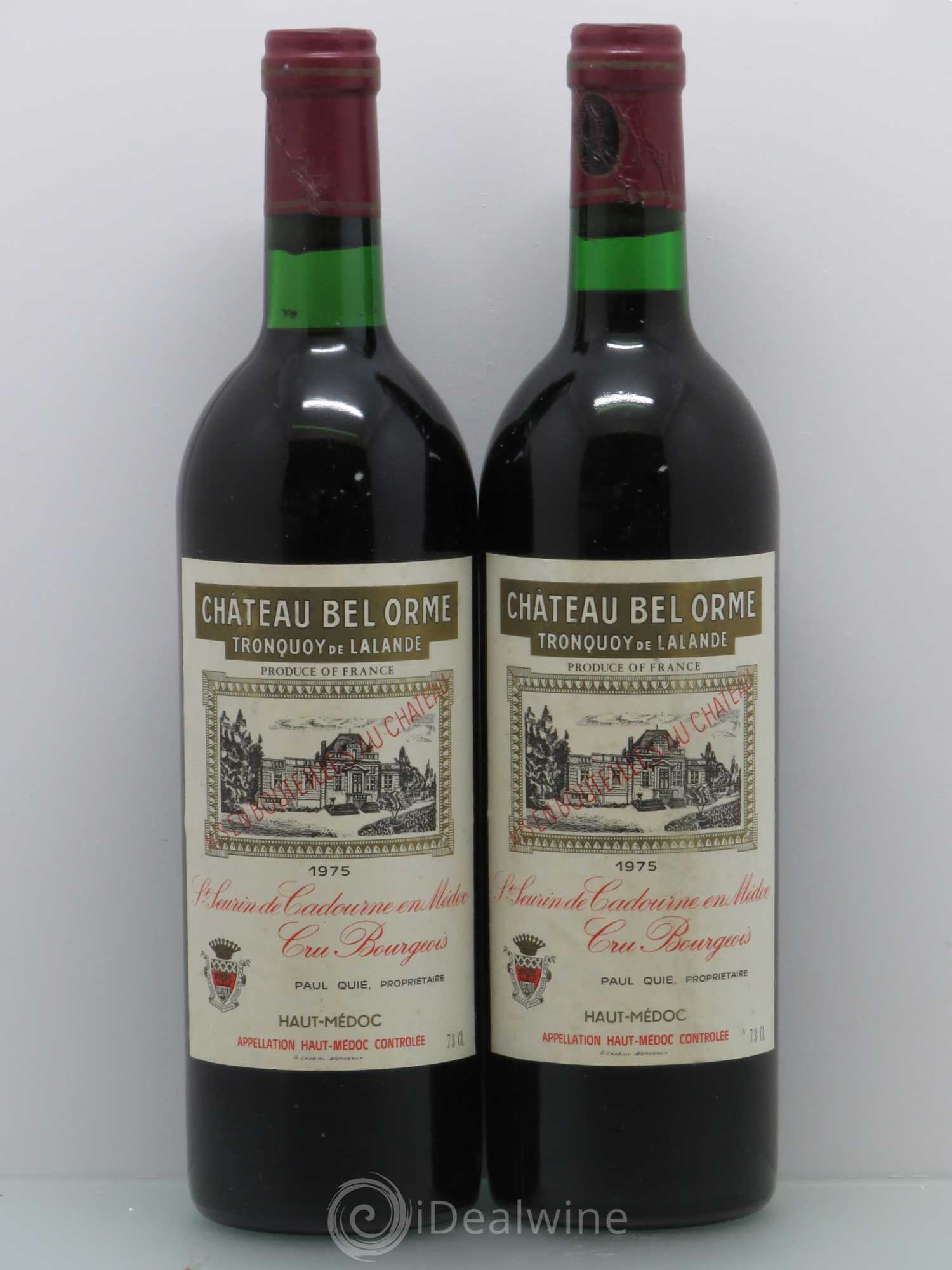 Château Bel Orme Tronquoy de Lalande Cru Bourgeois 1975 - Lotto di 2 bottiglie - 0