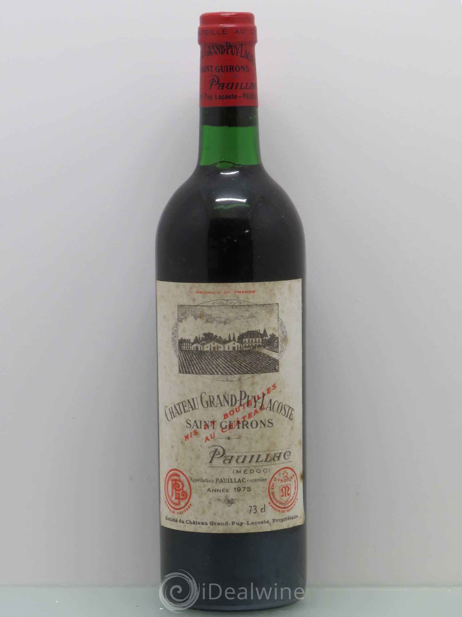 Château Grand Puy Lacoste 5ème Grand Cru Classé 1975 - Lot de 1 bouteille - 0