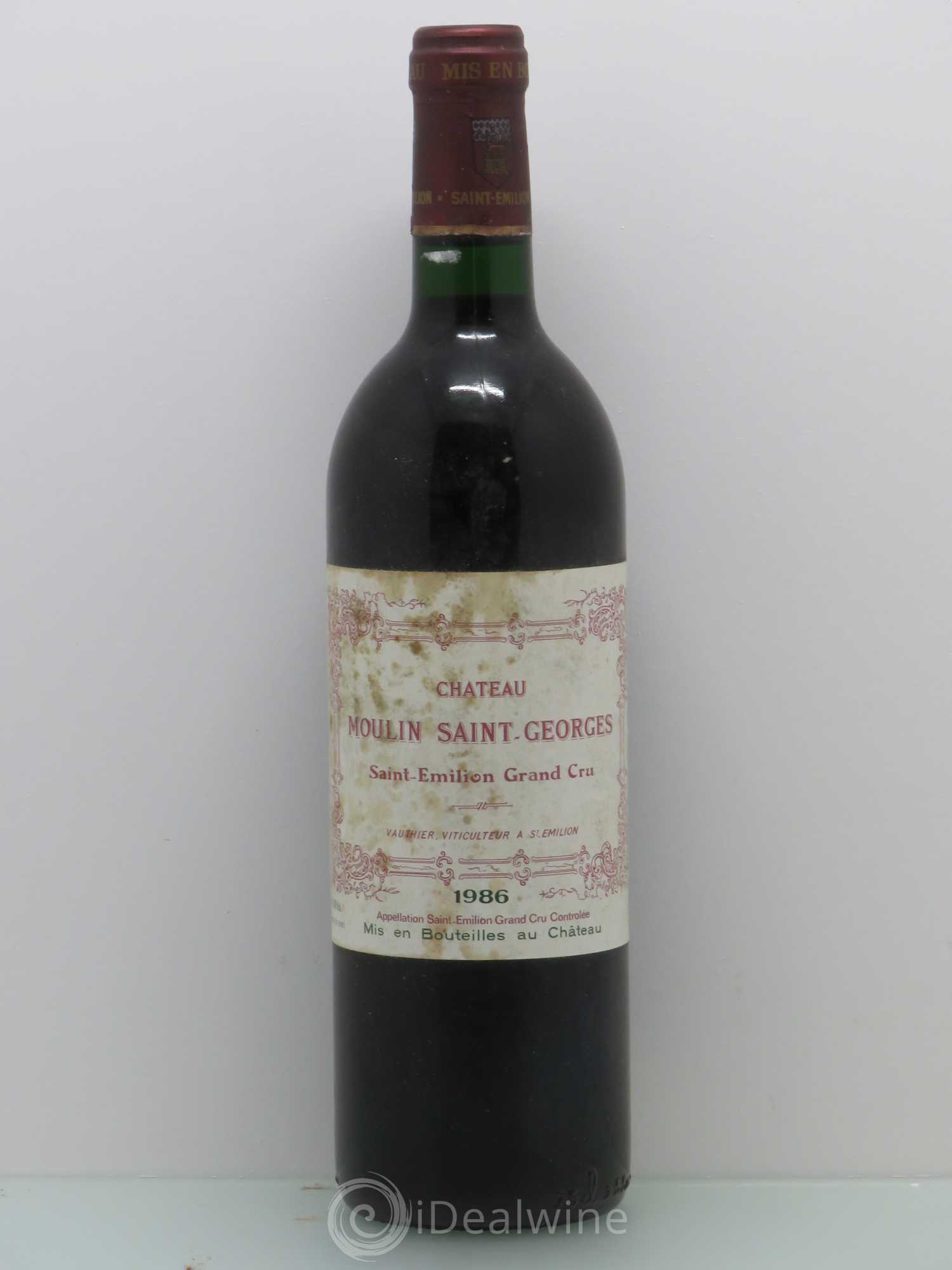 Château Moulin Saint Georges 1986 - Lot de 1 bouteille - 0
