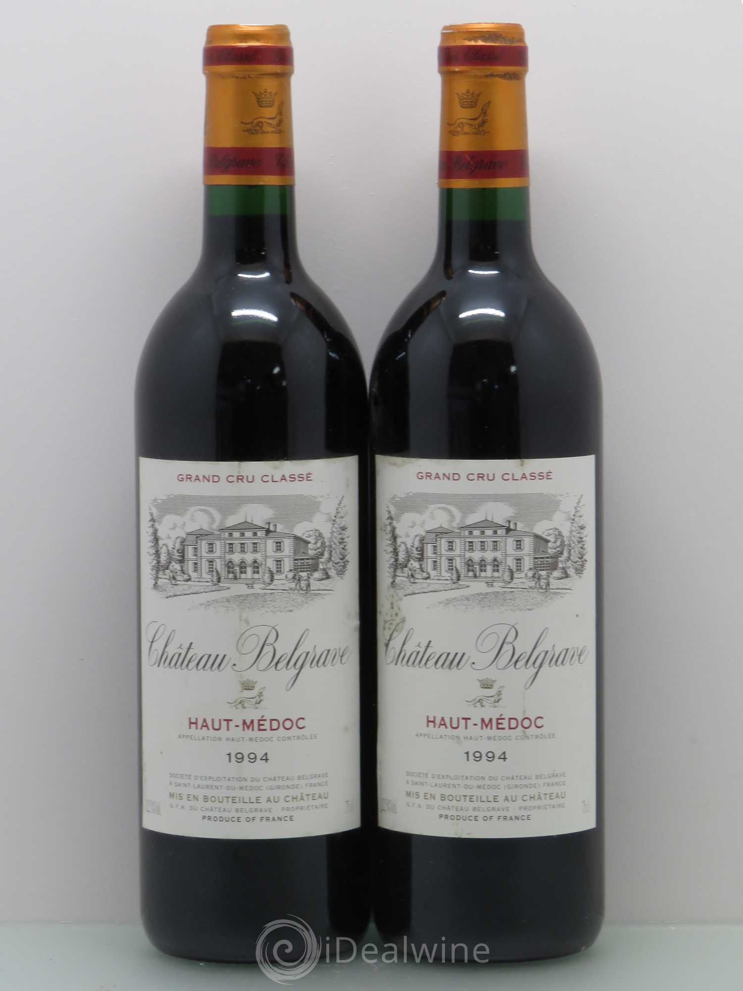 Château Belgrave 5ème Grand Cru Classé 1994 - Lot de 2 bouteilles - 0