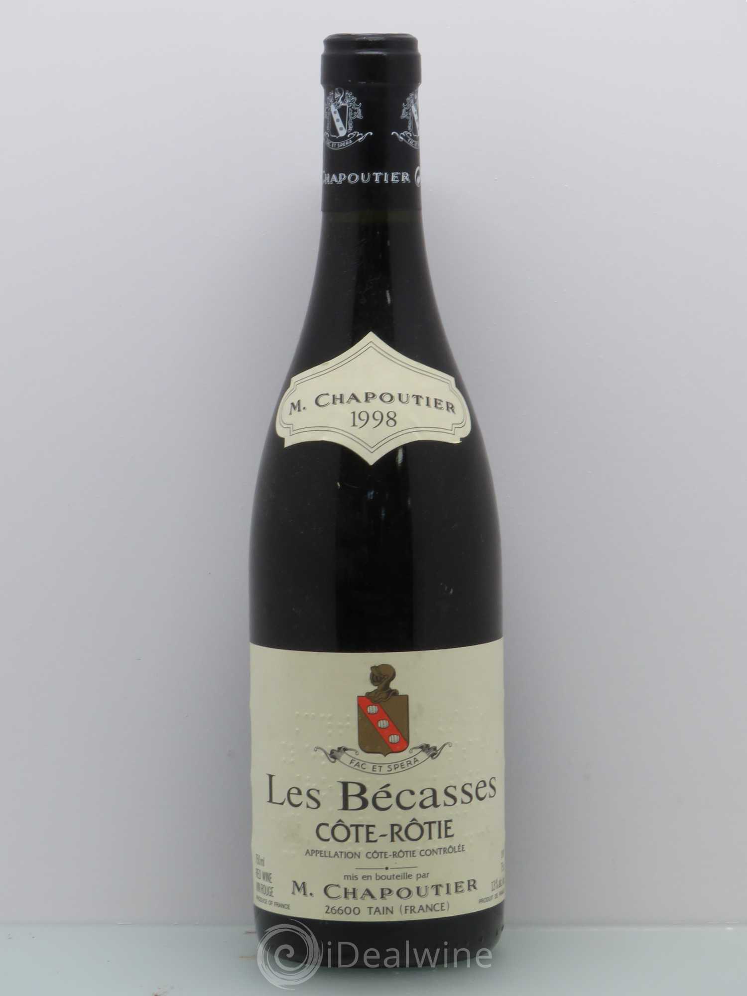 Côte-Rôtie Les Bécasses Chapoutier 1998 - Lot de 1 bouteille - 0