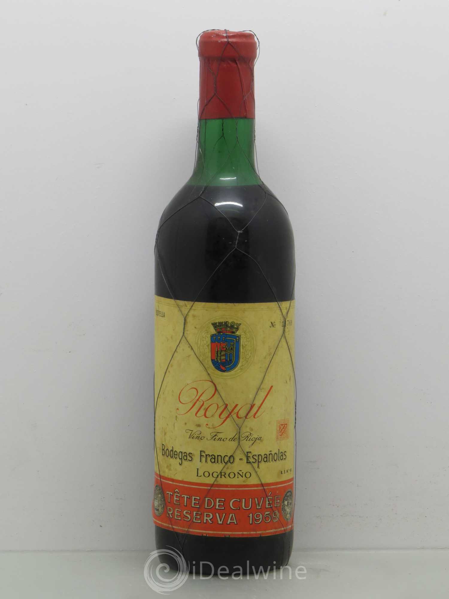 Rioja DOCA Royal Bodegas Franco Españolas Reserva Tête De Cuvee 1959 - Lot de 1 bouteille - 0