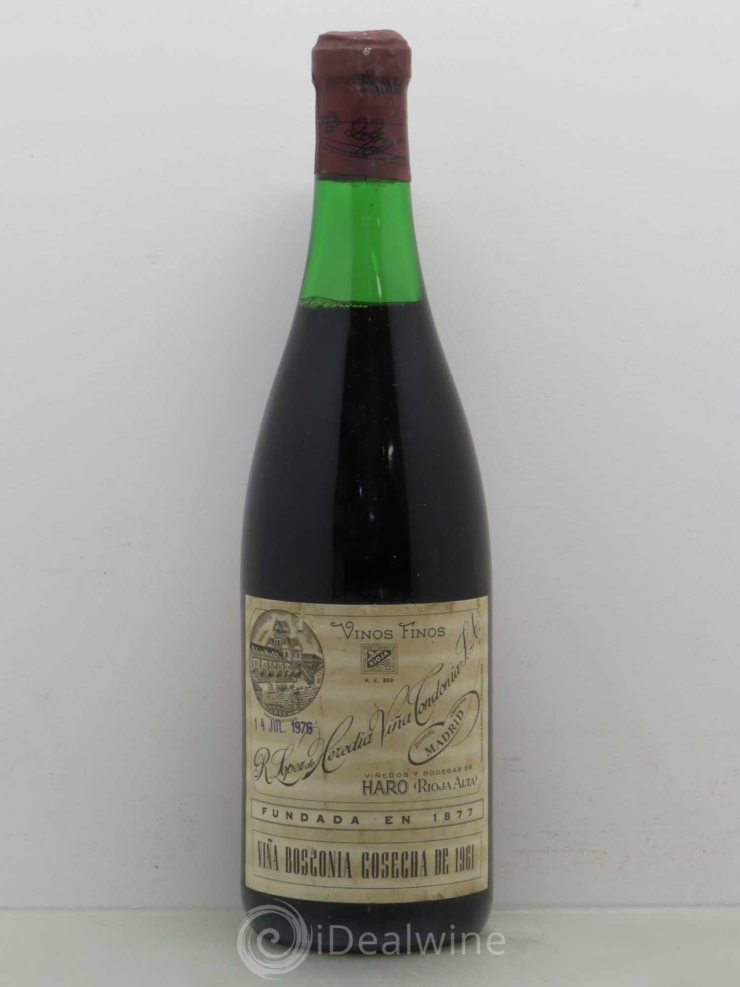 Rioja DOCA Lopez De Heredia Viña Bosconia 1961 - Lotto di 1 bottiglia - 0