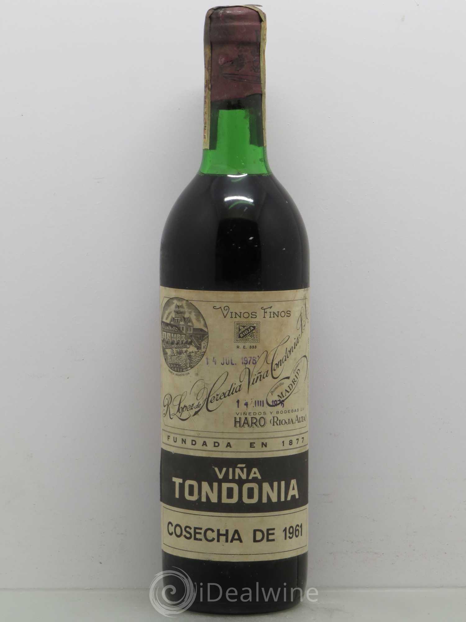 Rioja DOCA Viña Tondonia 1961 - Lot de 1 bouteille - 0