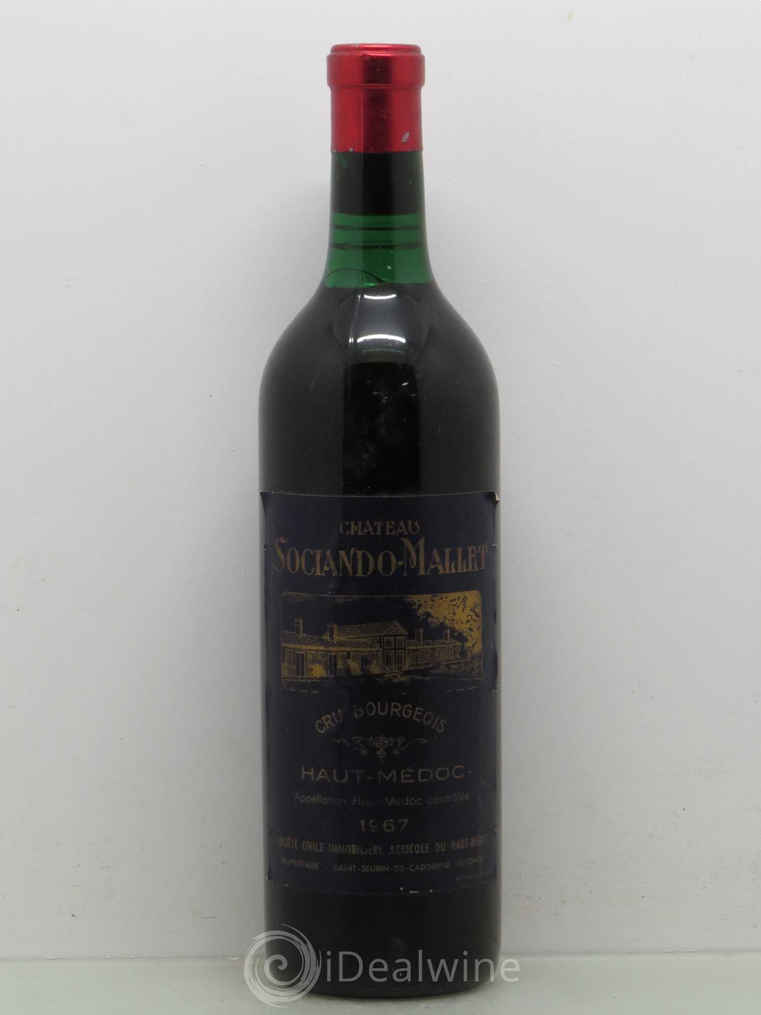 Château Sociando Mallet 1967 - Lot de 1 bouteille - 0