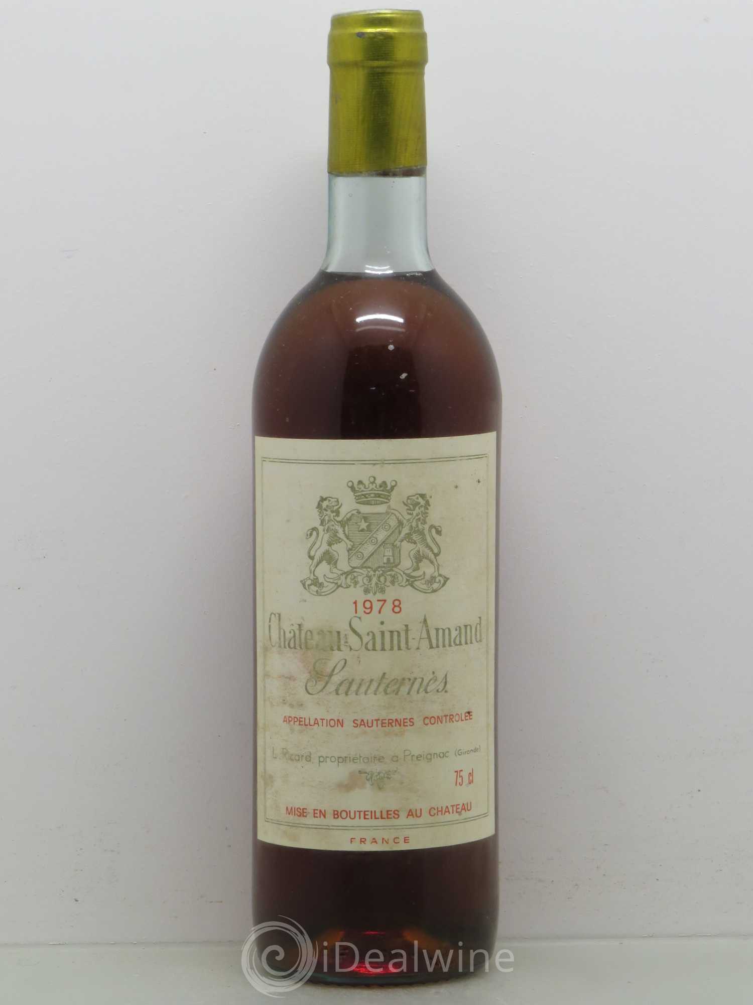 Sauternes Château Saint Amand 1978 - Lotto di 1 bottiglia - 0