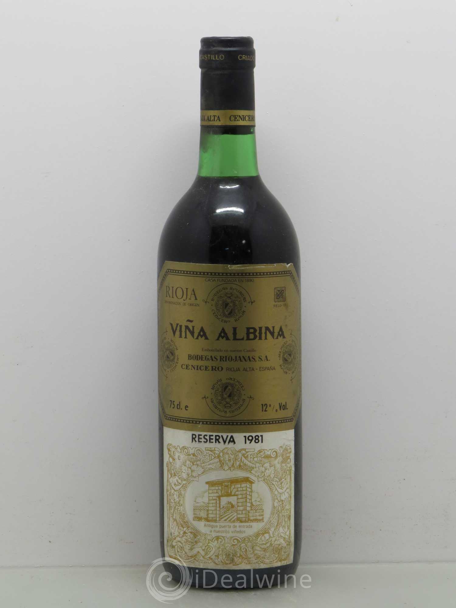 Rioja DOCA Vina Albina Reserva Riojanas 1981 - Lotto di 1 bottiglia - 0