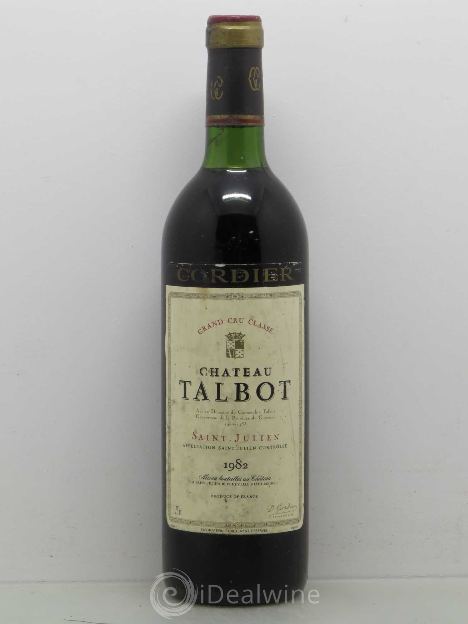 Château Talbot 4ème Grand Cru Classé 1982 - Lot de 1 bouteille - 0