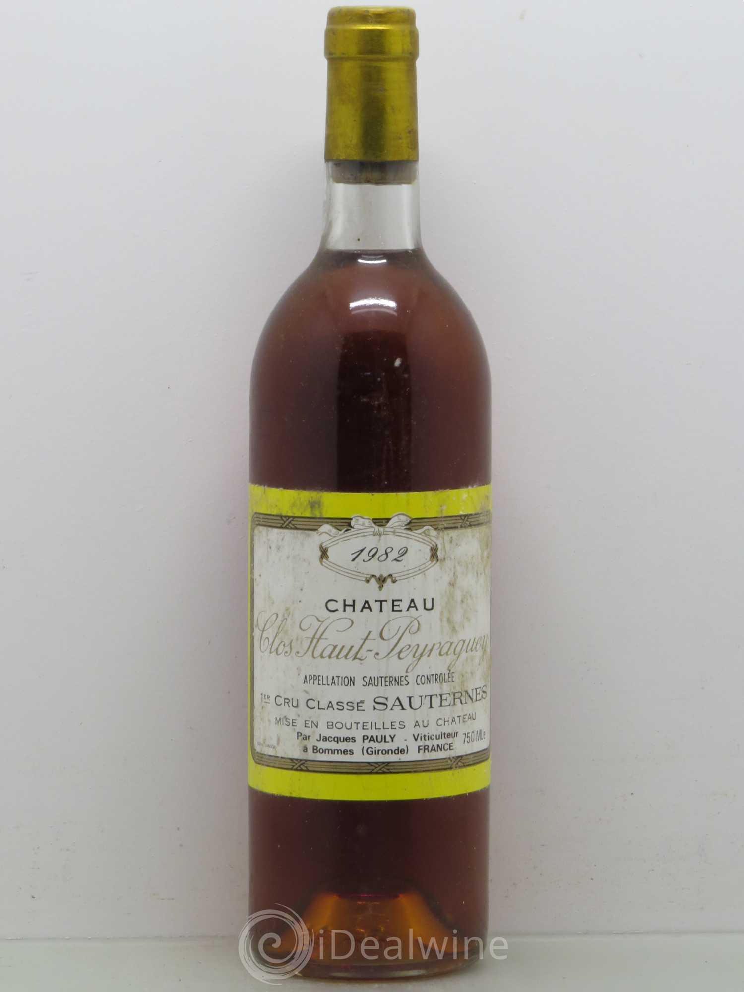 Clos Haut-Peyraguey 1er Grand Cru Classé 1982 - Lotto di 1 bottiglia - 0