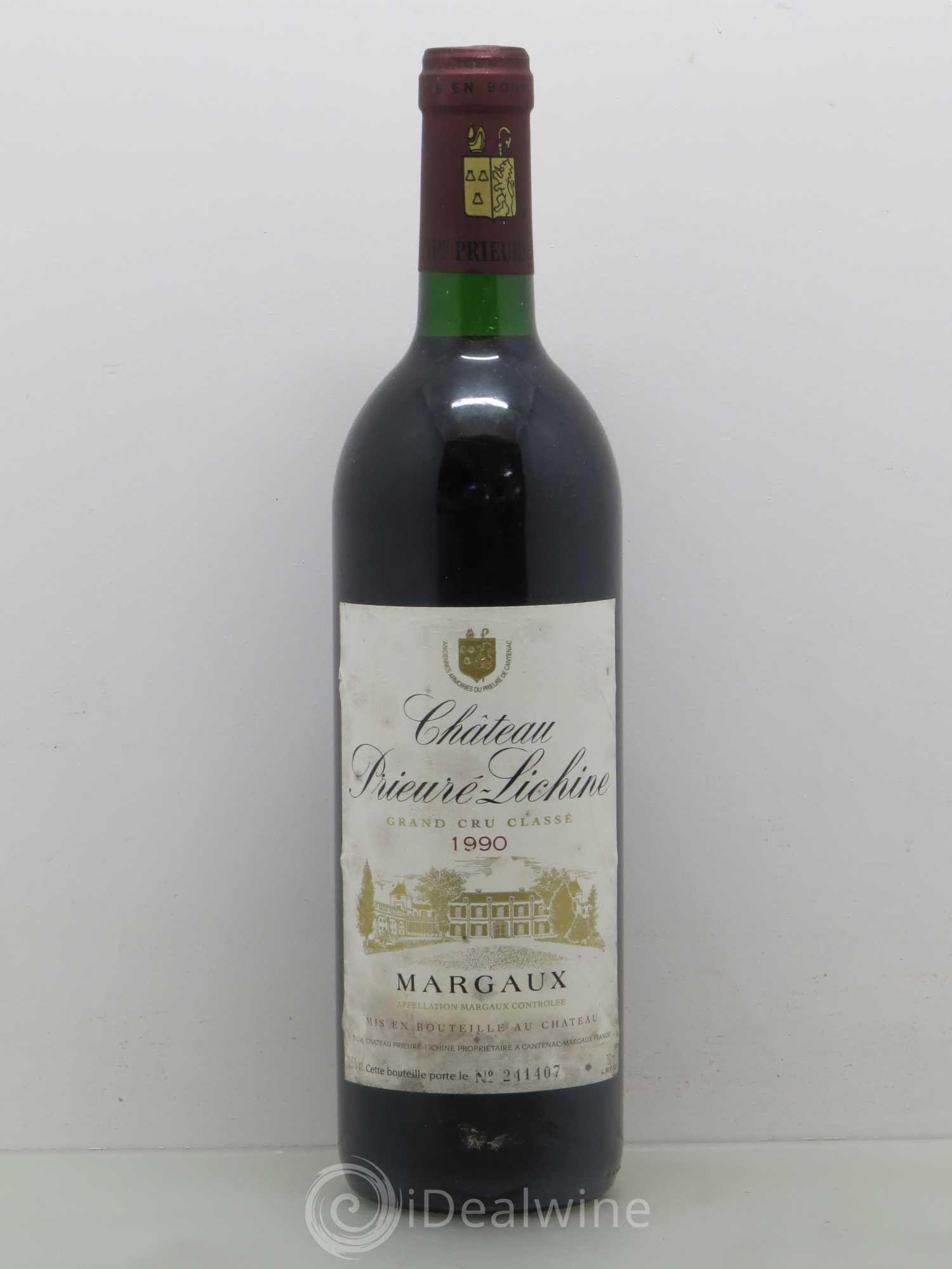 Château Prieuré Lichine 4ème Grand Cru Classé 1990 - Lot de 1 bouteille - 0