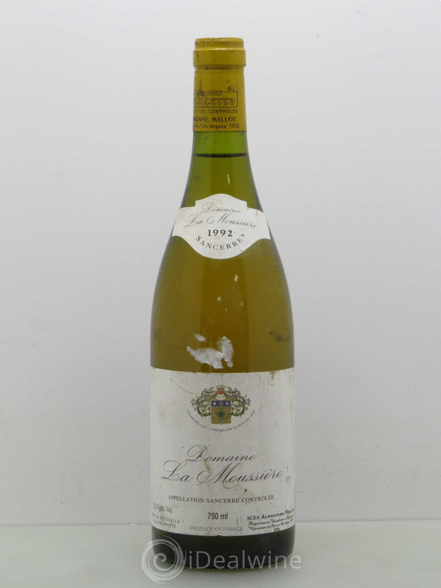 Sancerre La Moussière Alphonse Mellot 1992 - Lot de 1 bouteille - 0