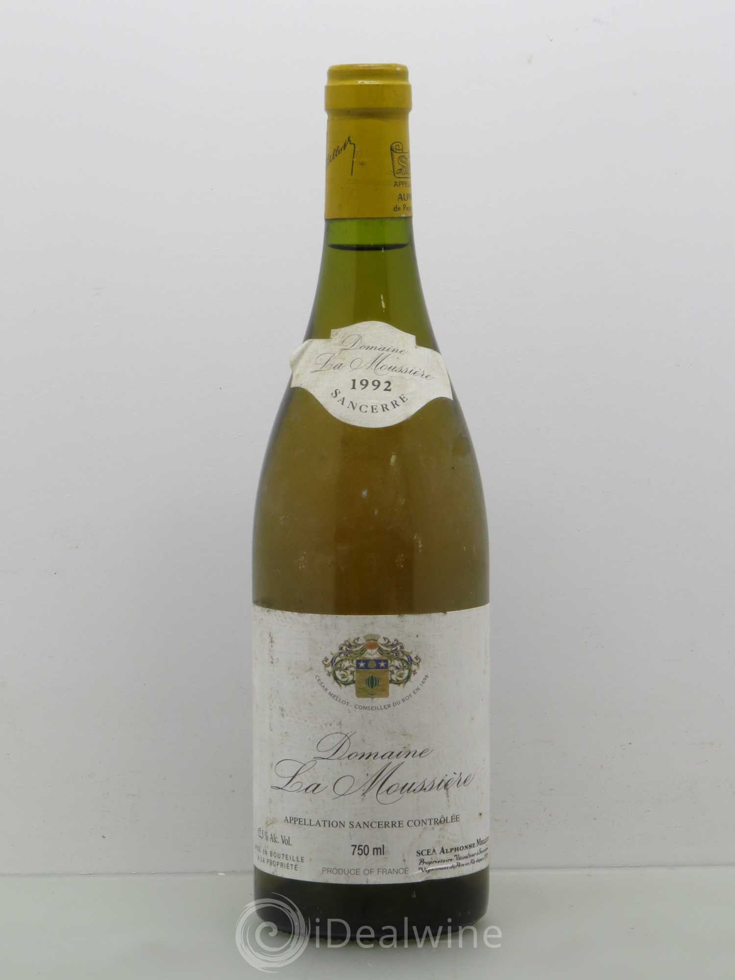 Sancerre La Moussière Alphonse Mellot 1992 - Lot de 1 bouteille - 0