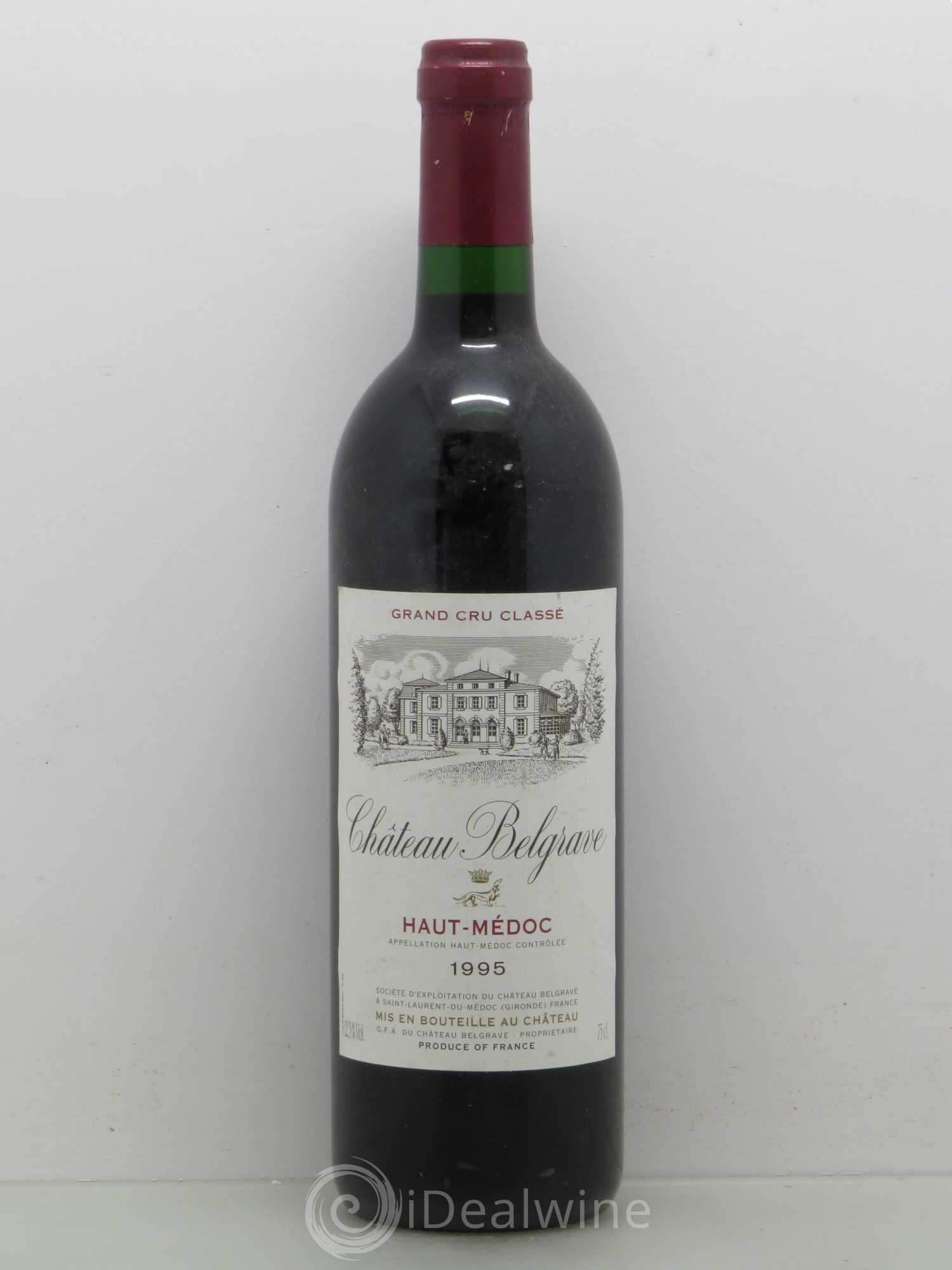 Château Belgrave 5ème Grand Cru Classé 1995 - Lot de 1 bouteille - 0
