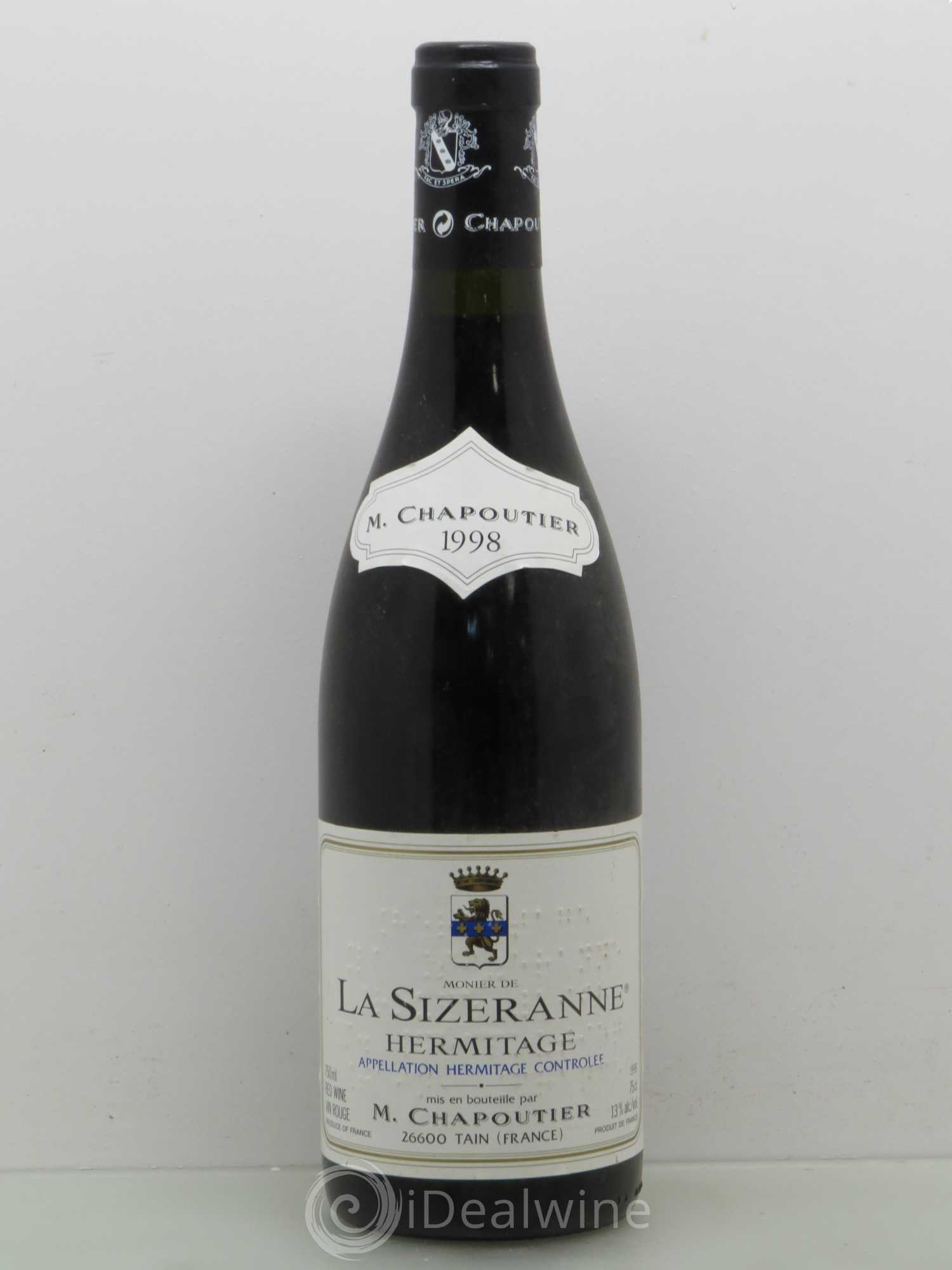Hermitage Monier de La Sizeranne Chapoutier 1998 - Lot de 1 bouteille - 0