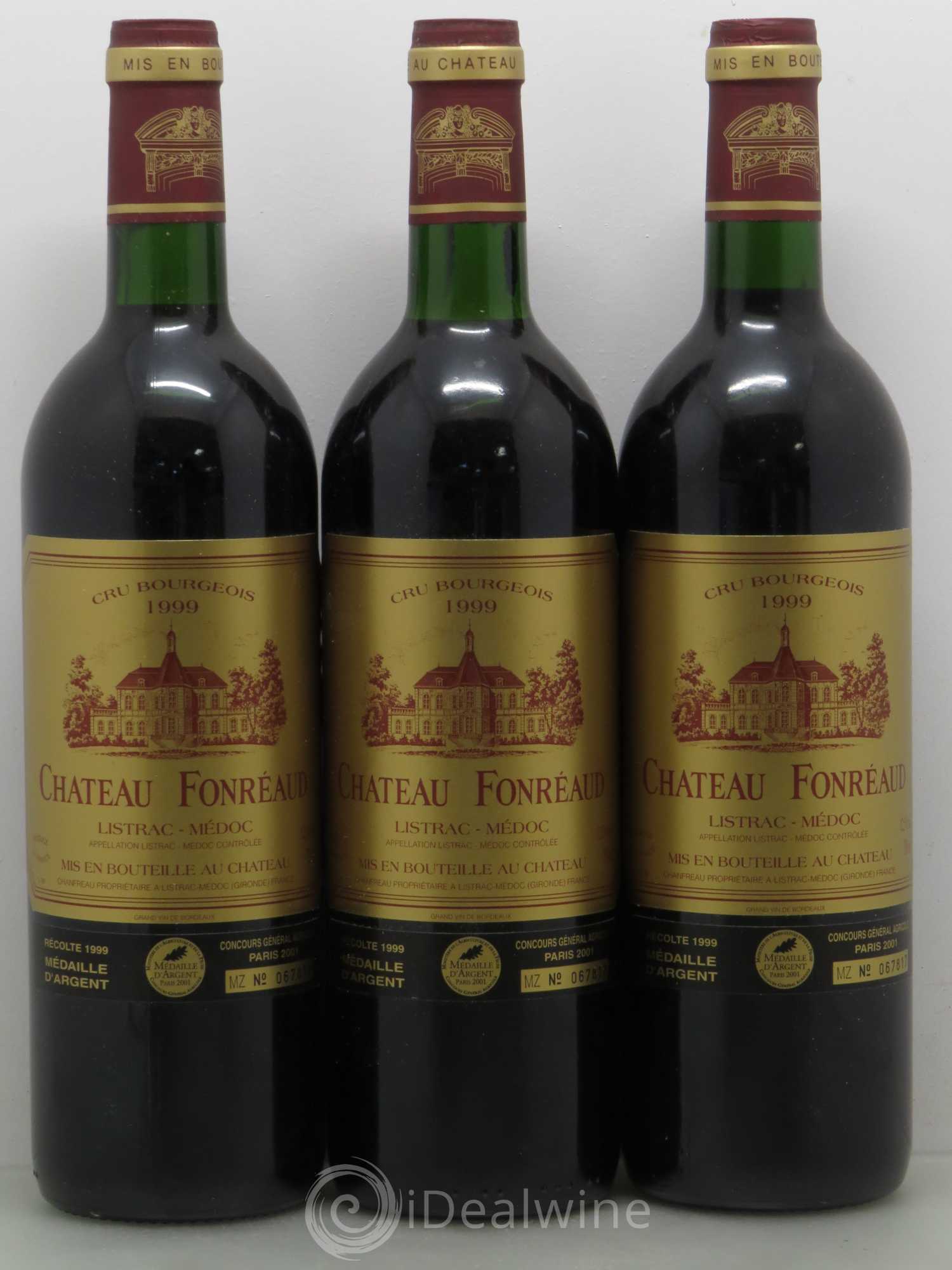 Château Fonréaud Cru Bourgeois (sans prix de réserve) 1999 - Lot de 3 bouteilles - 0