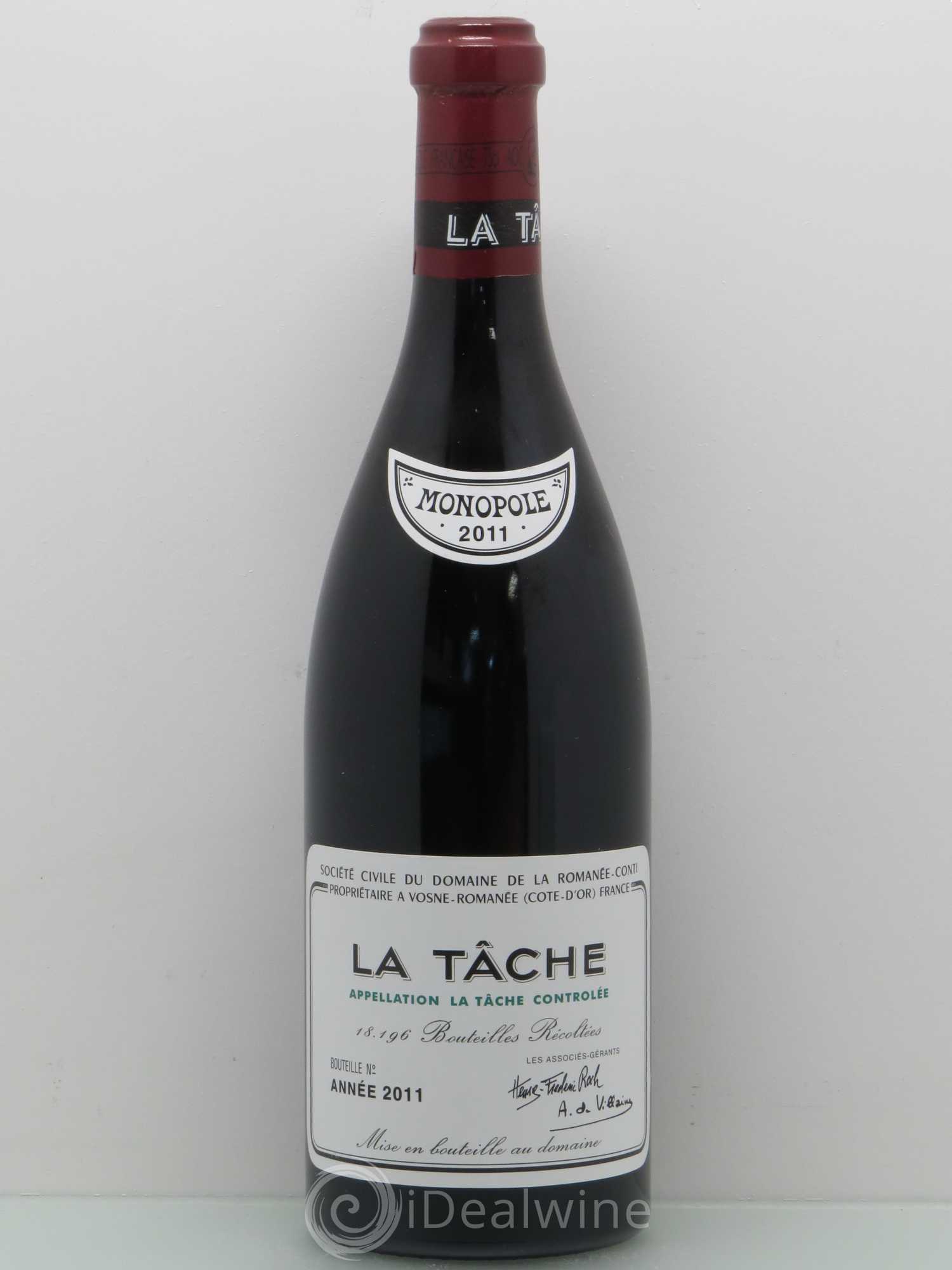La Tâche Grand Cru Domaine de la Romanée-Conti 2011 - Lot de 1 bouteille - 0