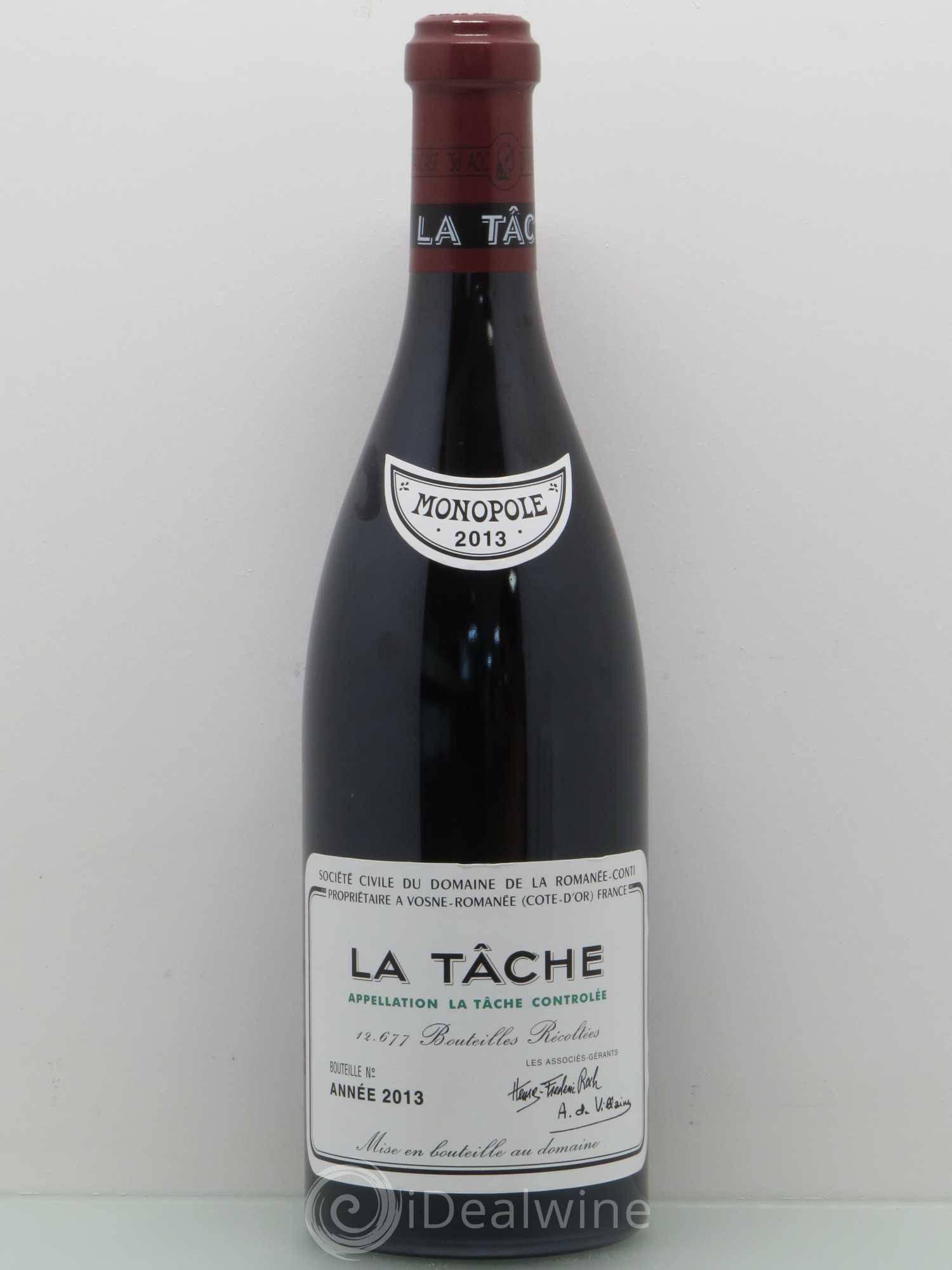 La Tâche Grand Cru Domaine de la Romanée-Conti 2013 - Lot de 1 bouteille - 0