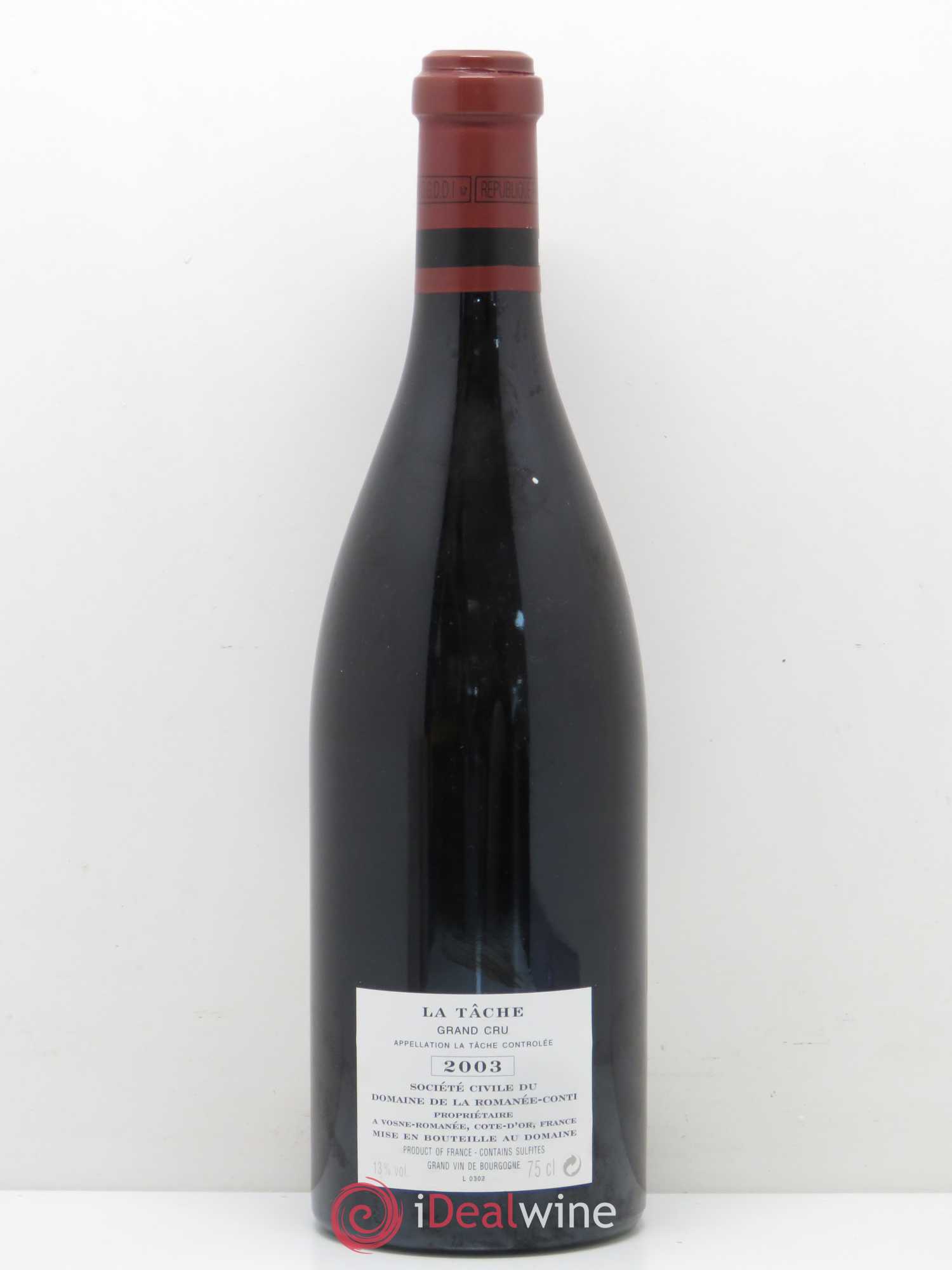 La Tâche Grand Cru Domaine de la Romanée-Conti 2003 - Lot de 1 bouteille - 1