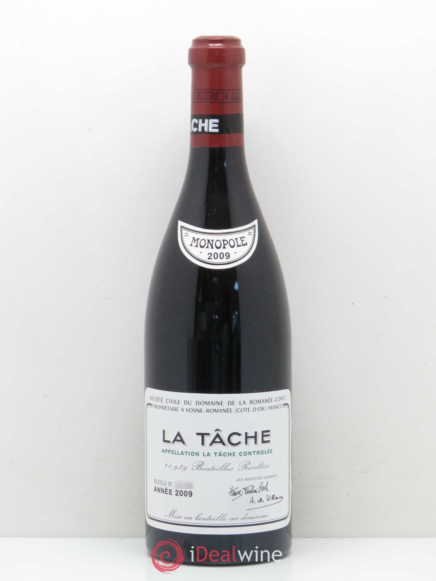 La Tâche Grand Cru Domaine de la Romanée-Conti 2009 - Lot de 1 bouteille - 0