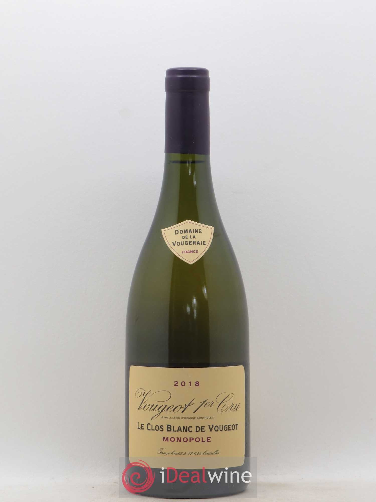 Vougeot 1er Cru Le Clos Blanc de Vougeot La Vougeraie 2018 - Lot de 1 bouteille - 0