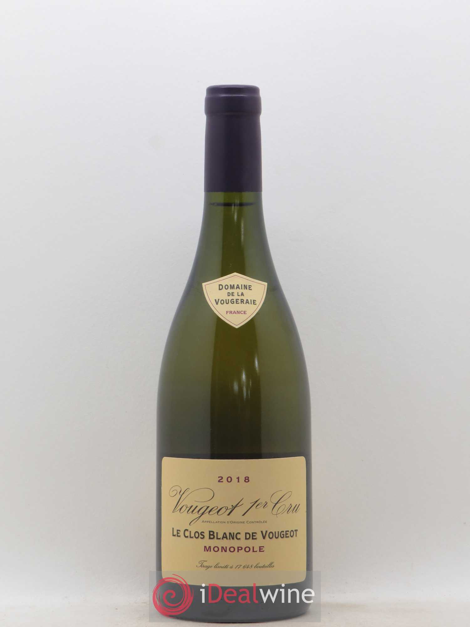 Vougeot 1er Cru Le Clos Blanc de Vougeot La Vougeraie 2018 - Lot de 1 bouteille - 0
