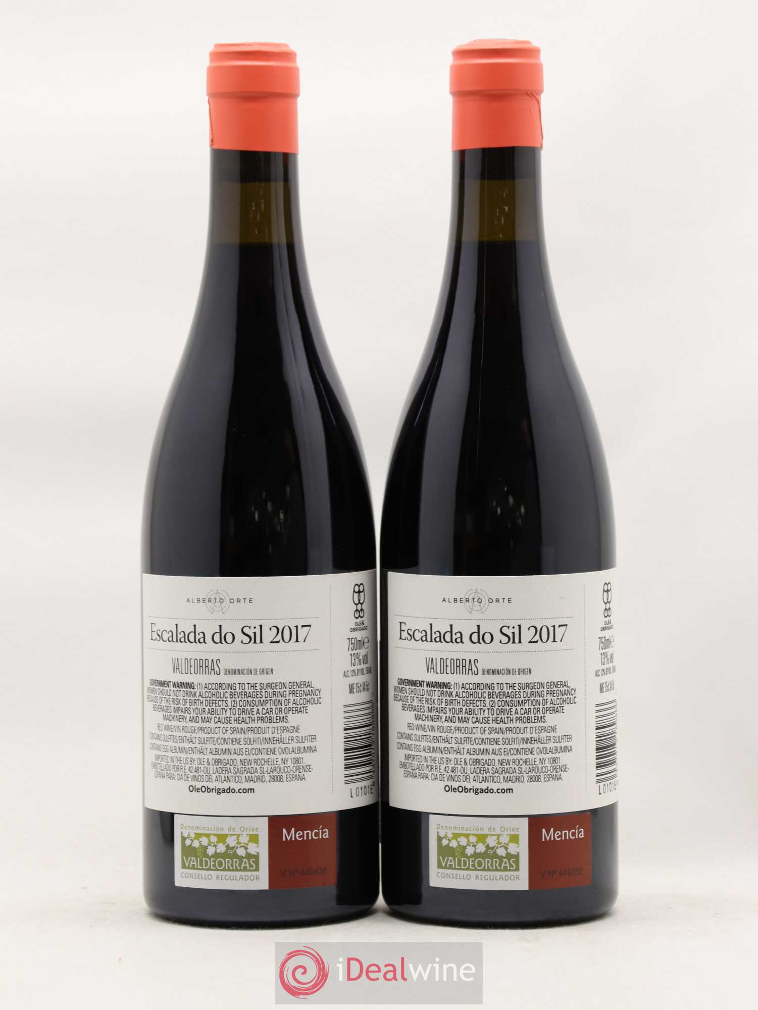 Espagne Valdeorras DO Mencia Bodega Alberto Orte Escalada do Sil 2017 - Posten von 2 Flaschen - 1